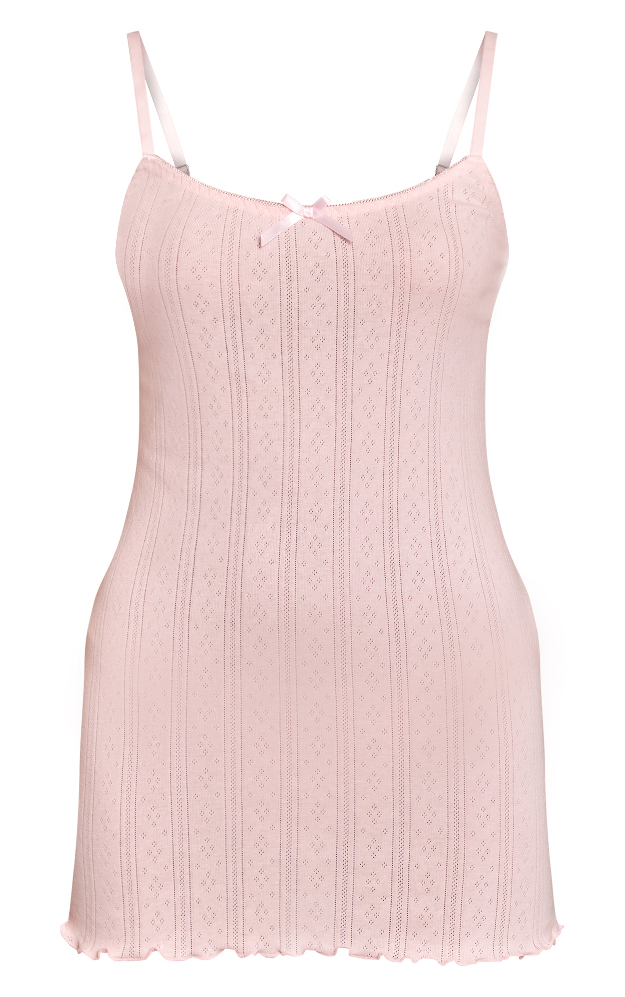 Baby Pink Pointelle Mini Pajama Dress image 5