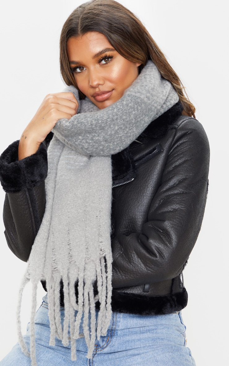 Grey Mini Blanket Scarf