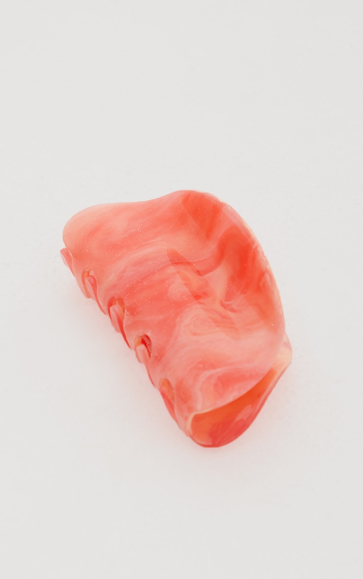 Pink Marble Curved Hair Clip image 2