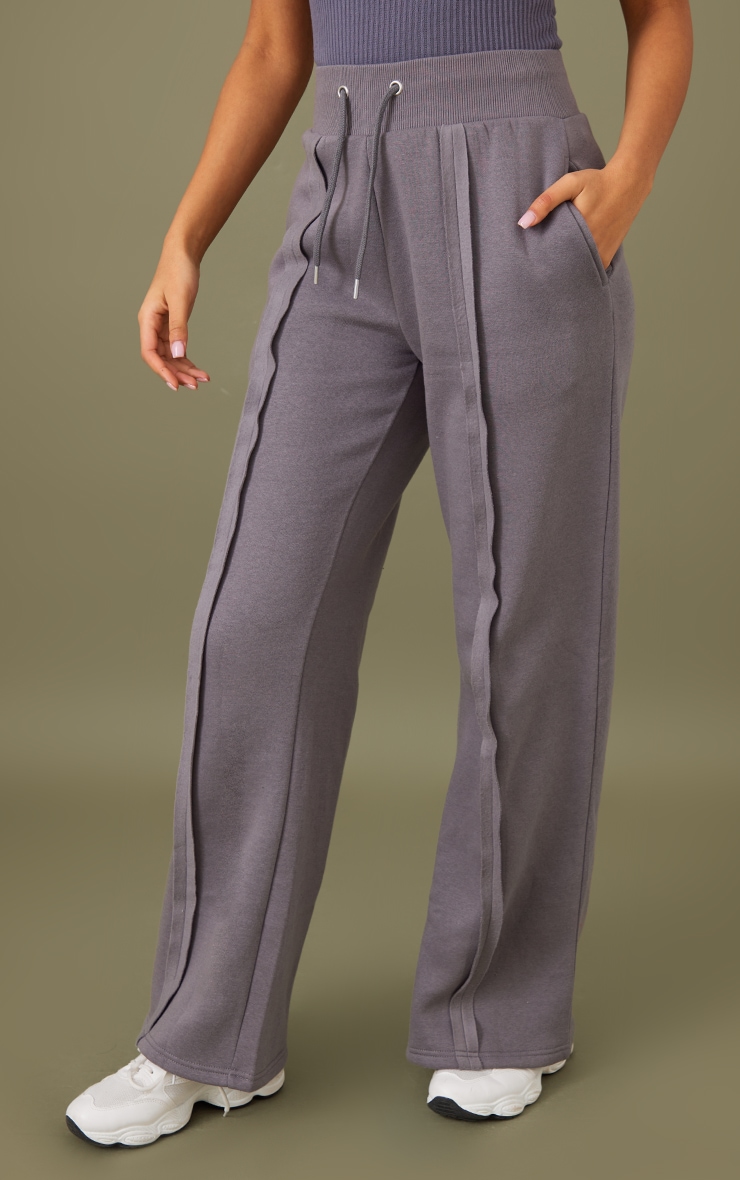 Tall Steel Blue High Waisted Flared Sweatpants image 2