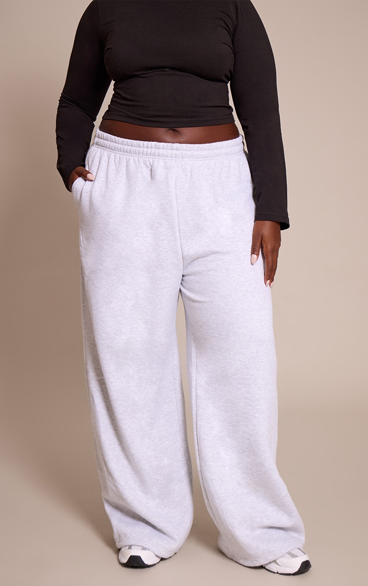 Plus Ash Grey Straight Leg Sweatpants image 2
