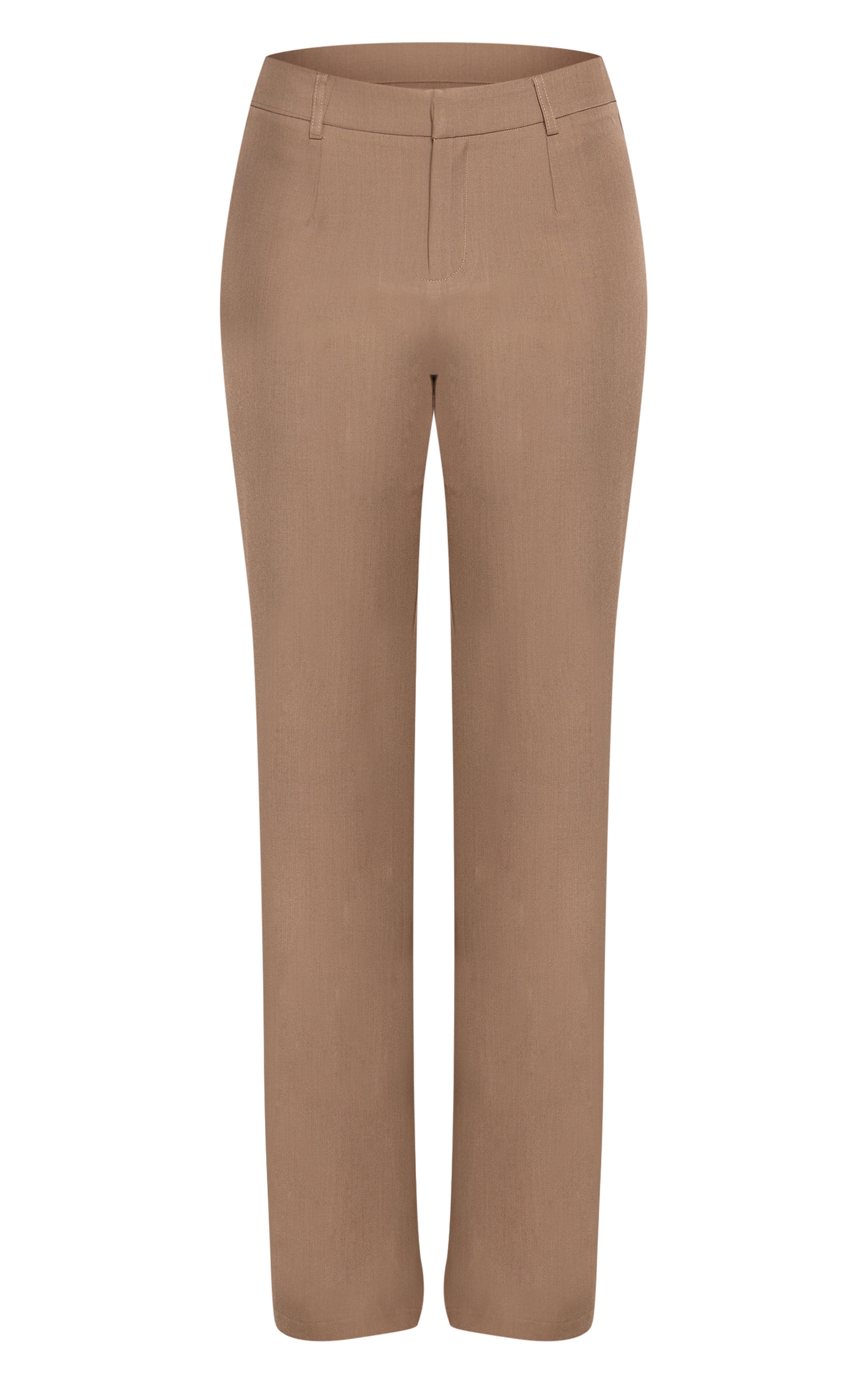 Taupe Wide Leg Tailored Pants image 5