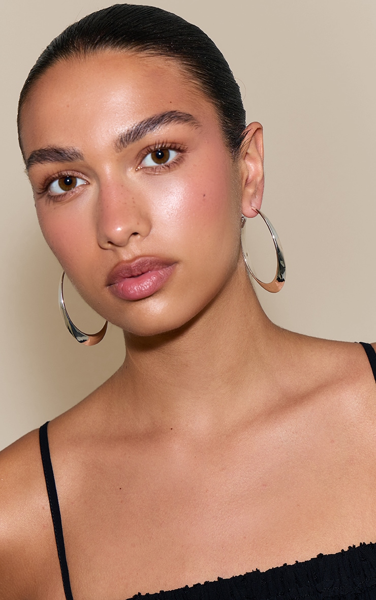 Silver Smooth Cuffed Hoop Earrings | Accessories