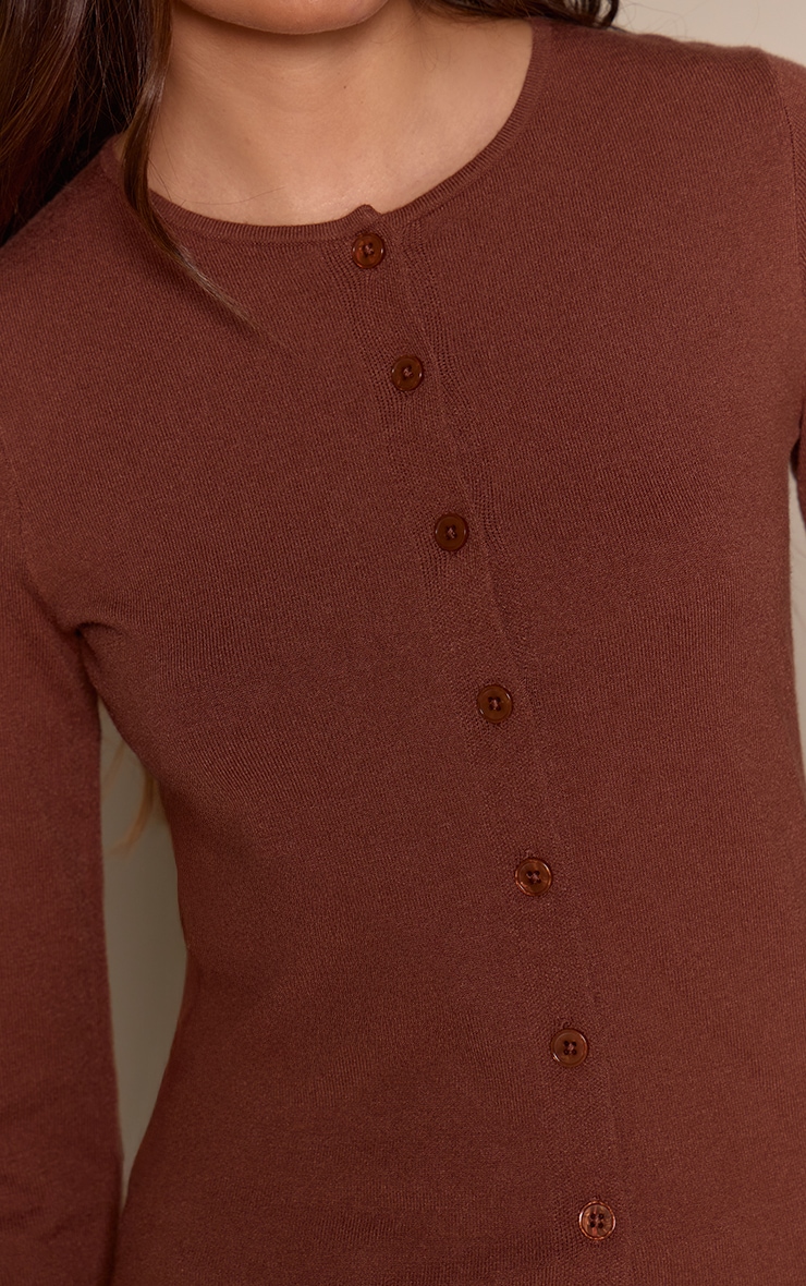 Toffee Button Through Fine Knit Cardigan image 4