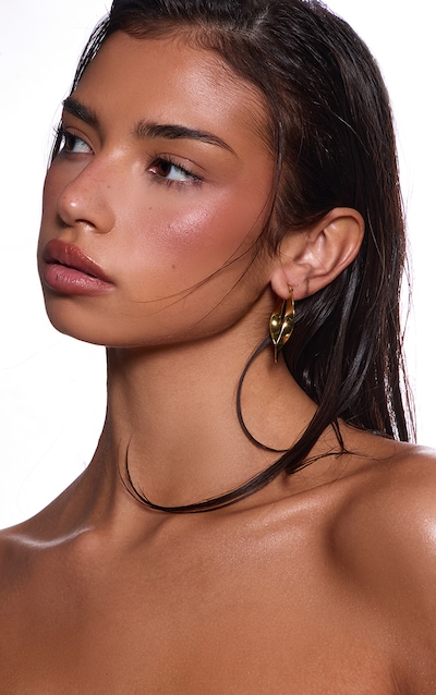 Gold Water Resistant Twisted Hoop Earrings