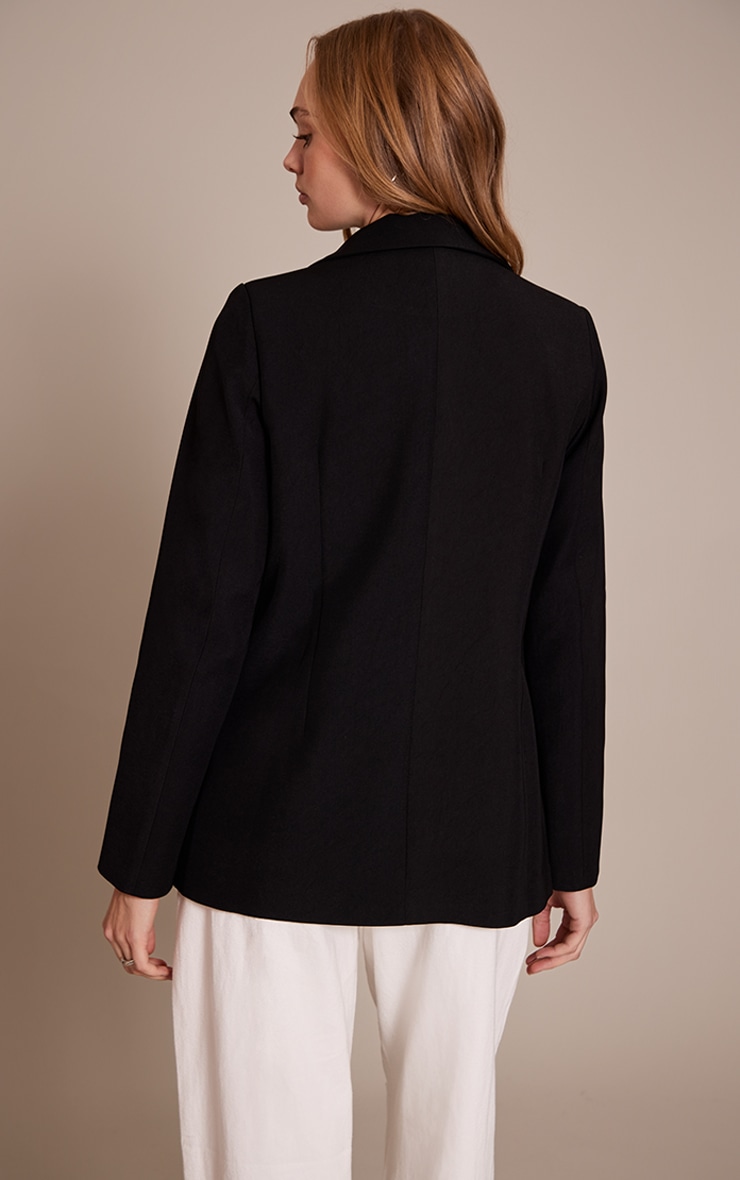 Black Longline Oversized Blazer image 2