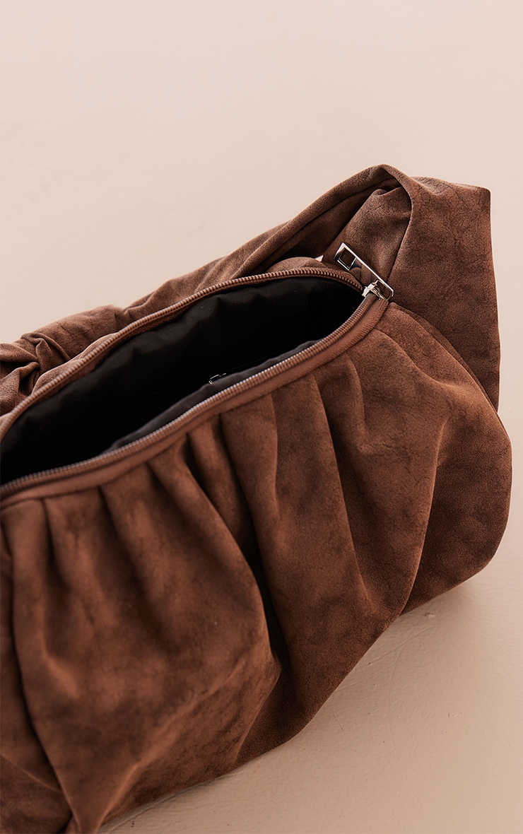 Mini sac en PU marron délavé à noeud image 4