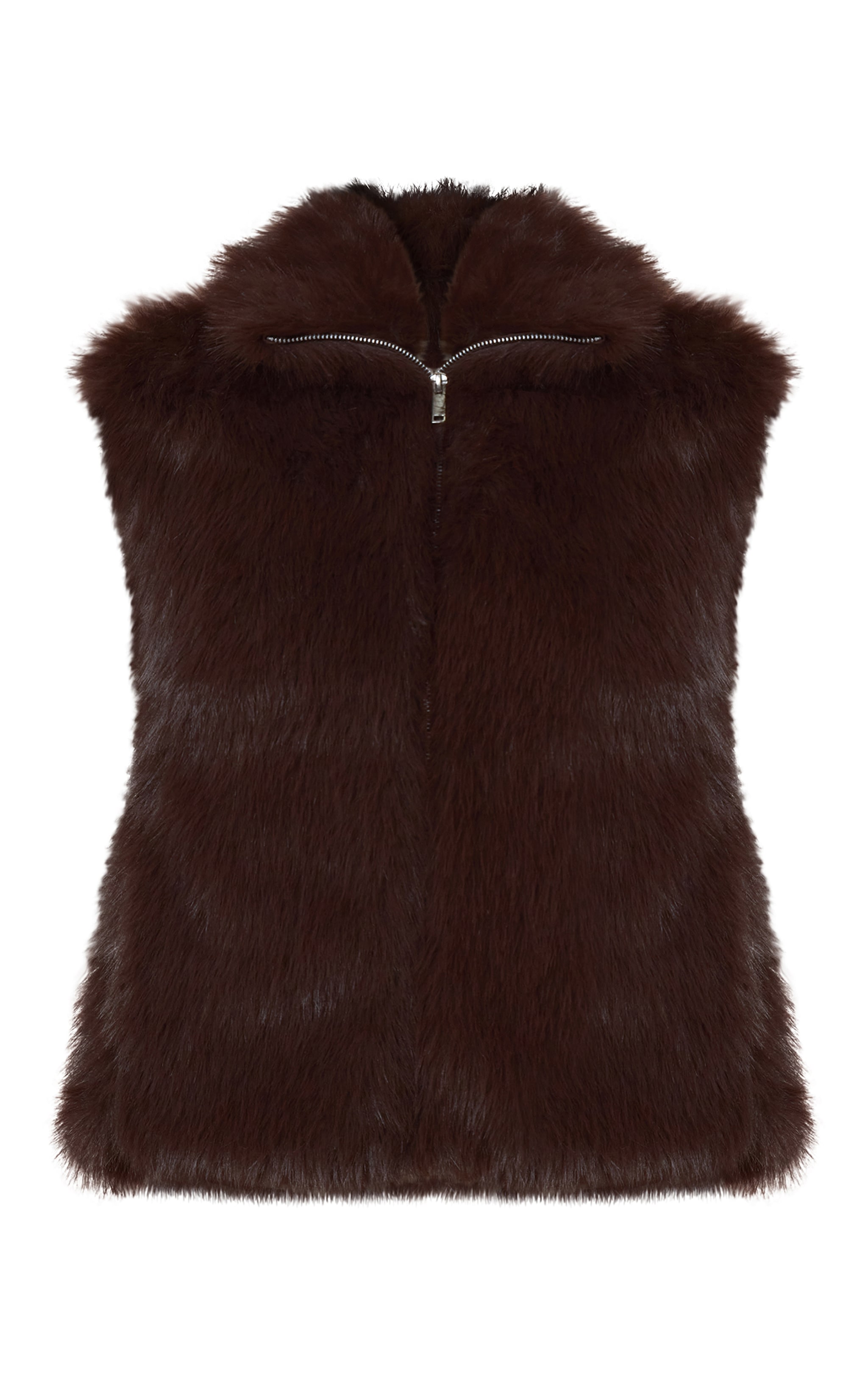 Chocolate Faux Fur Vest image 5