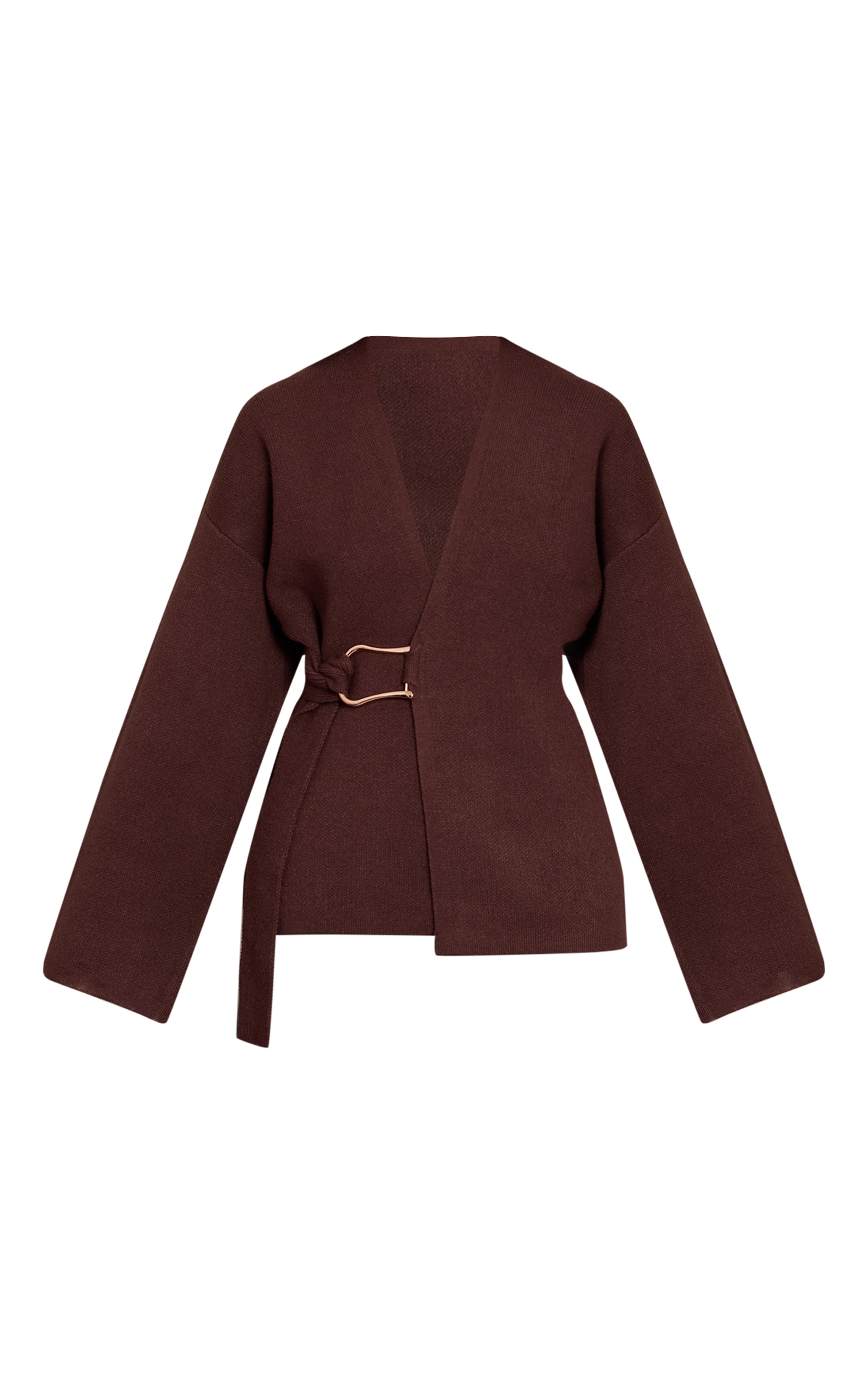 Brown Trim Detail Wrap Style Cardigan  image 5