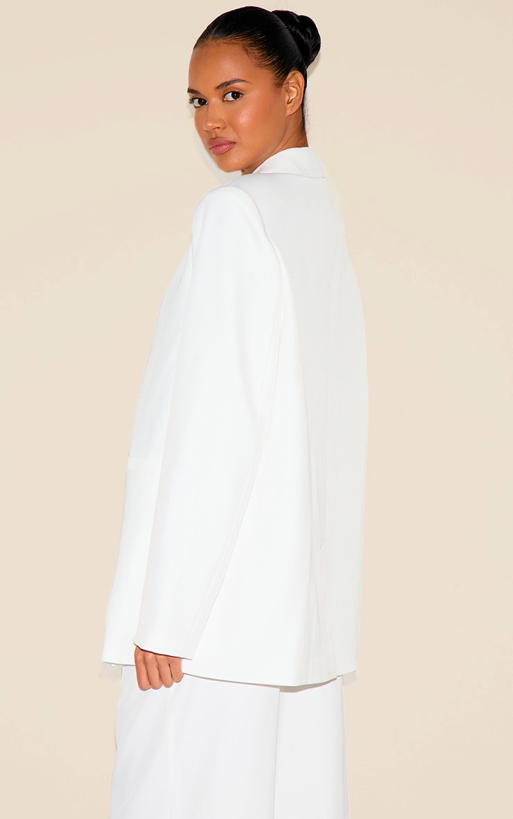 White Tailored Woven Blazer image 2