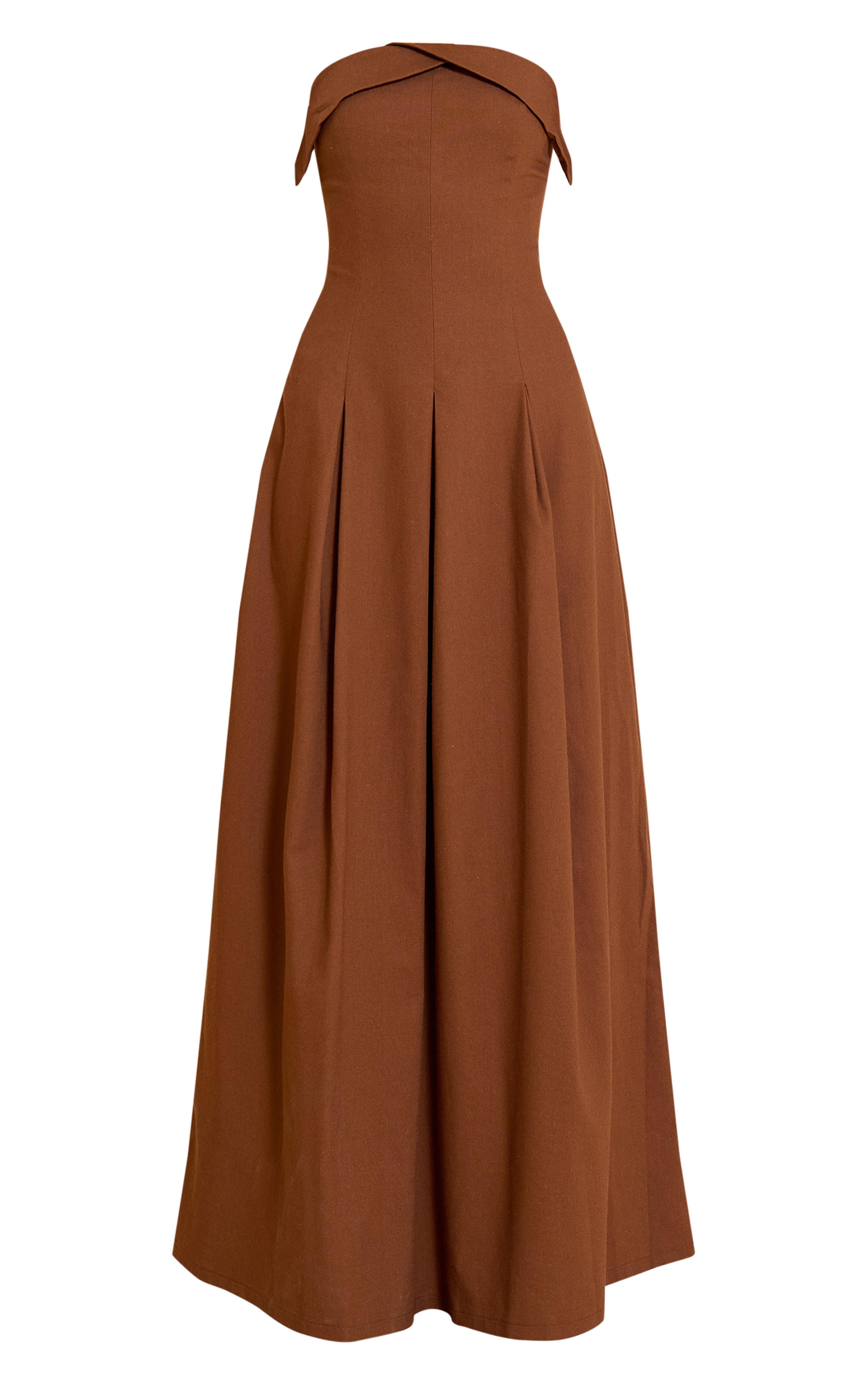 Chocolate Bandeau Pleated Midaxi Dress image 5