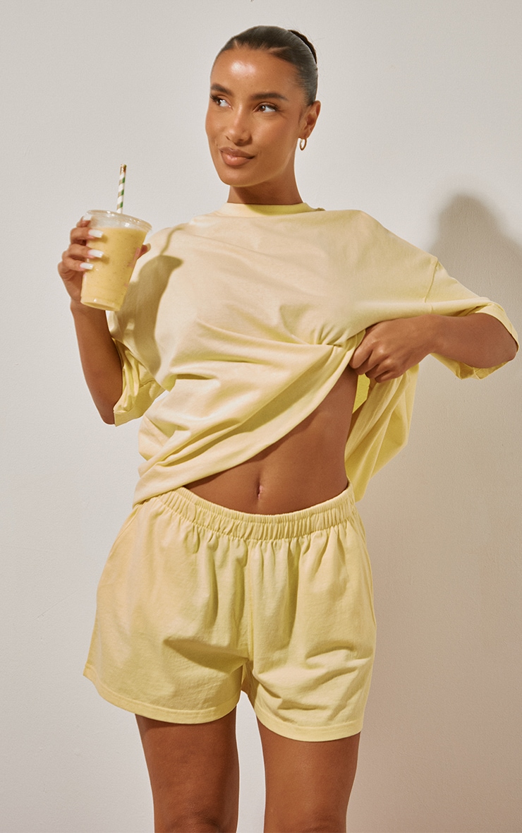 Lemon Cotton Oversized Boxy Shorts image 4