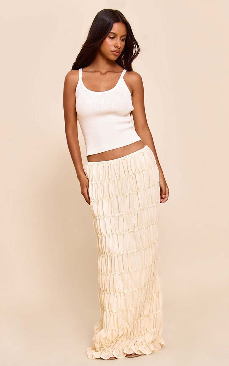 Petite Cream Chiffon Maxi Skirt image 1