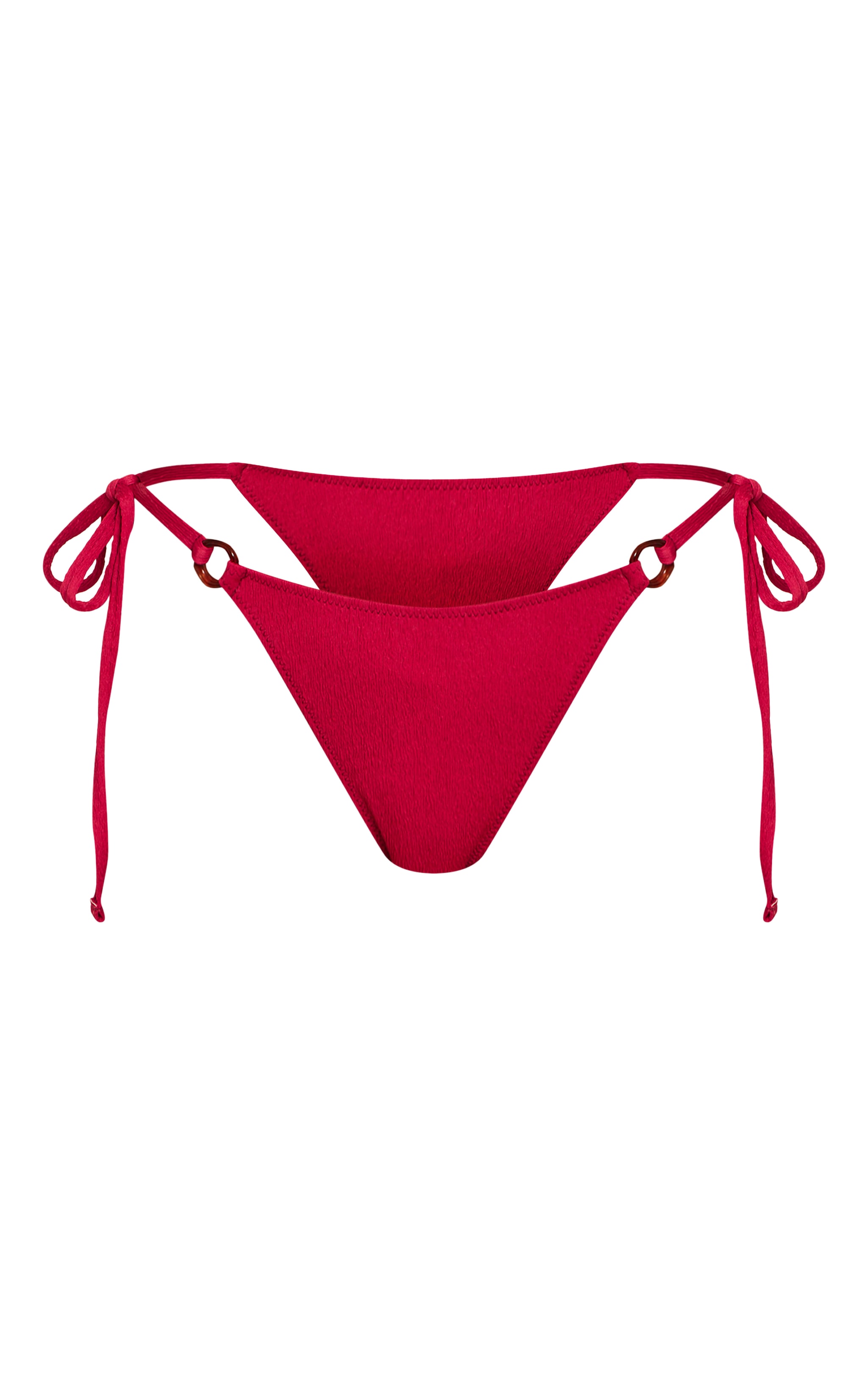Fuschia Textured Tie Side Bikini Bottoms image 5