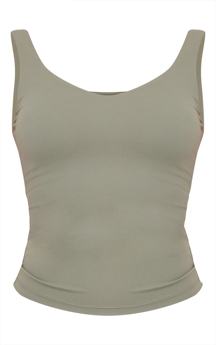 Olive Ultimate Sculpt Longline Padded Sports Vest image 5