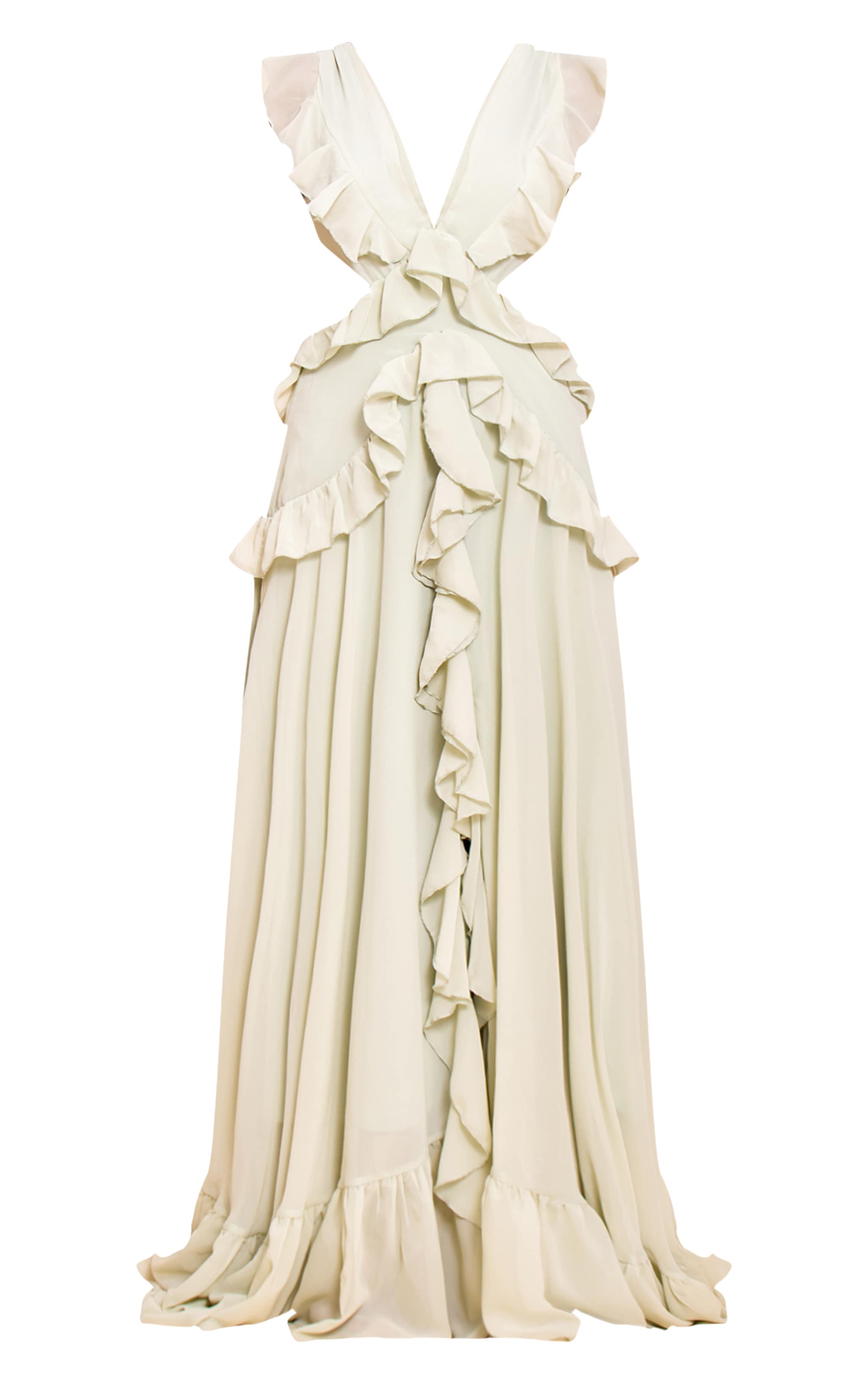 Petite Sage Frill Maxi Dress image 5