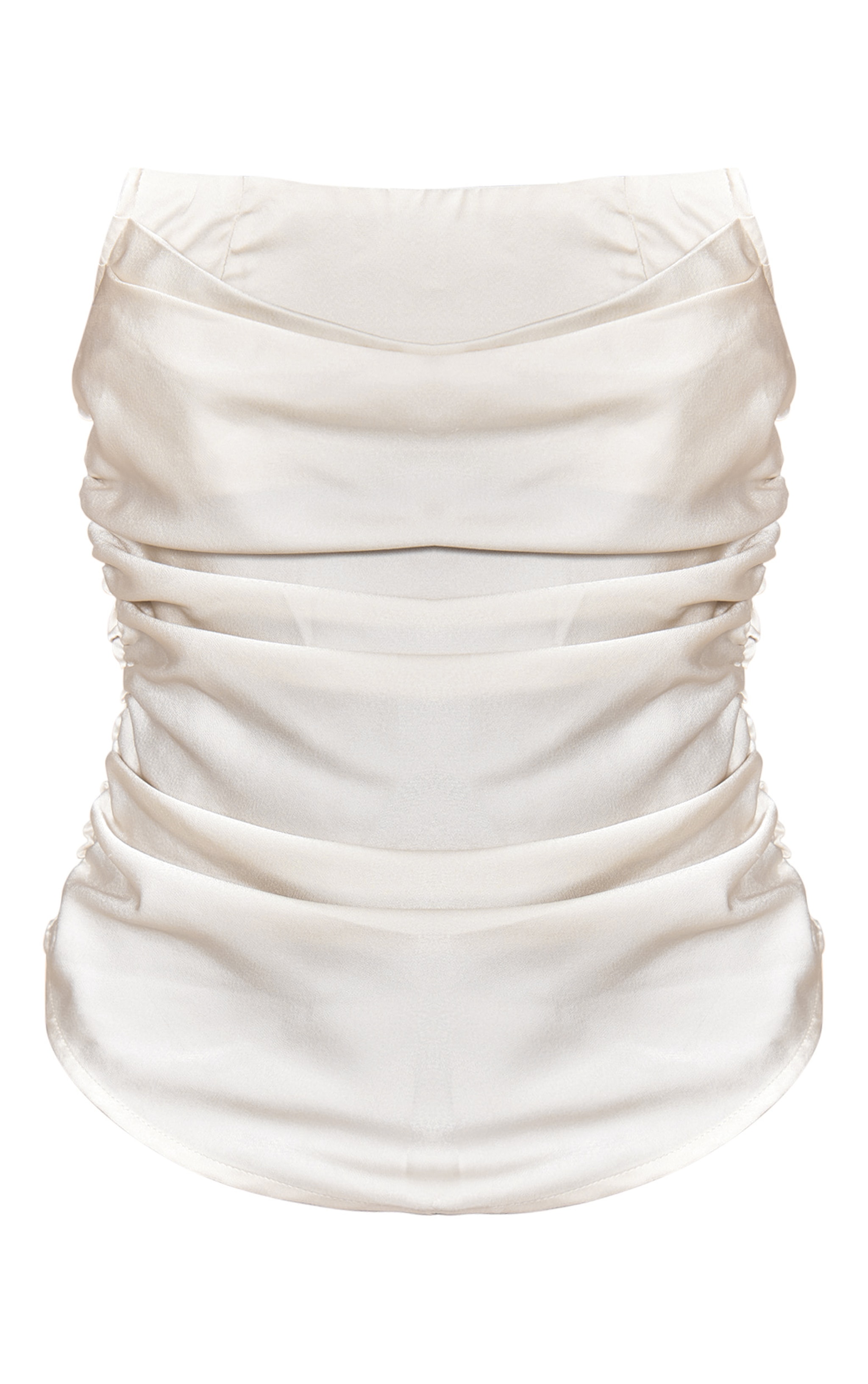Cream Satin Ruched Corset image 5