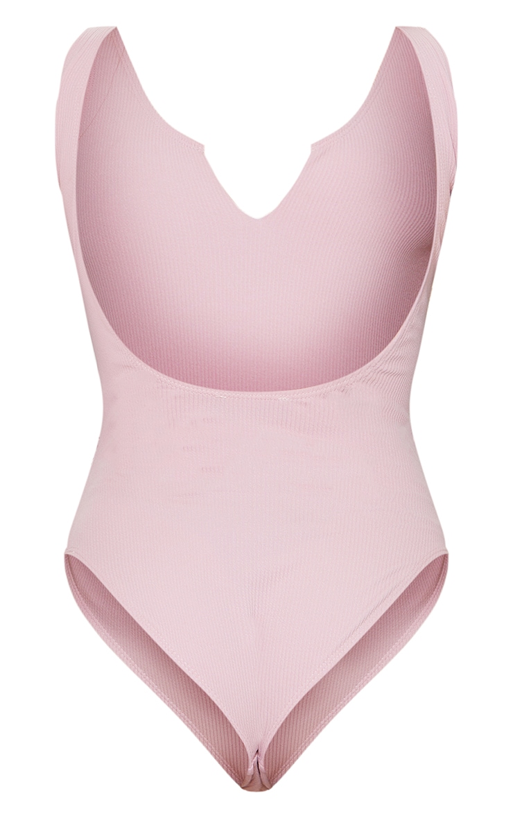 Pink ribbed swimsuit hotsell
