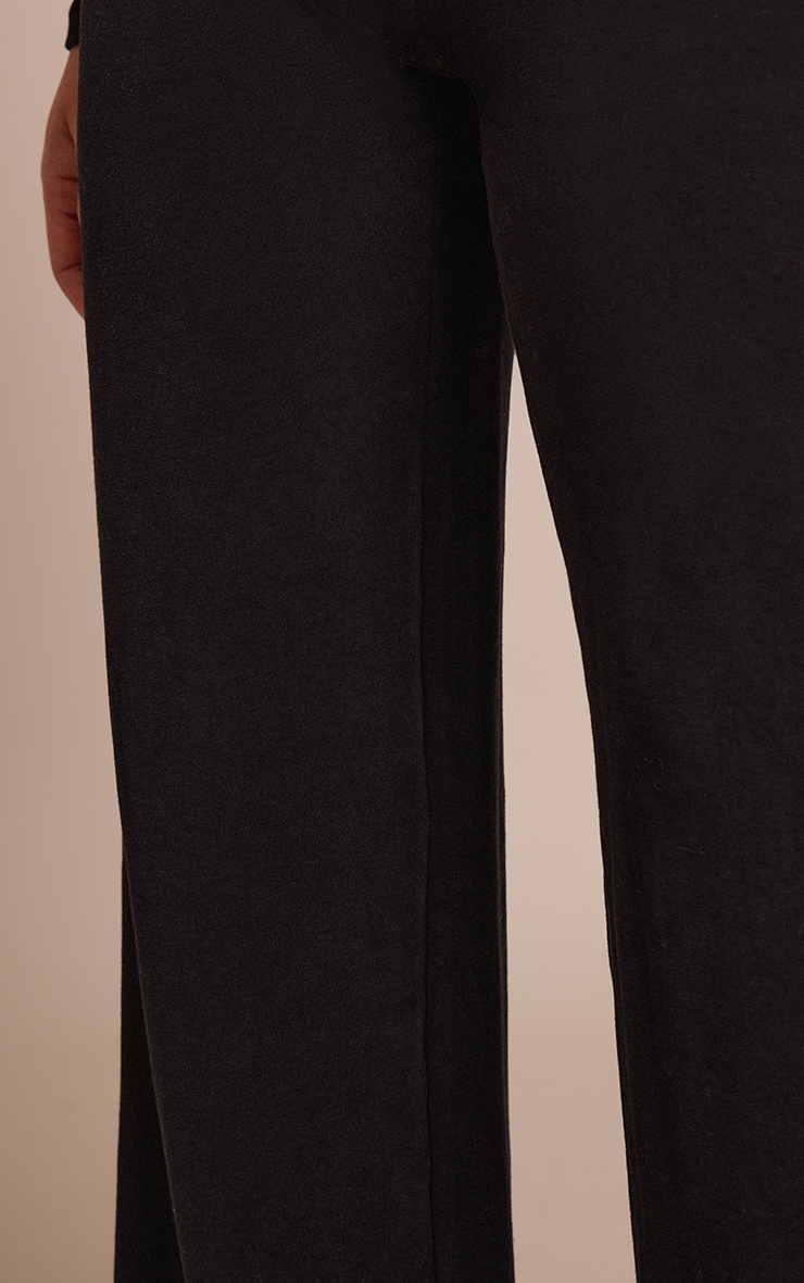 Pantalon décontracté droit en coton doux noir à taille basse image 4
