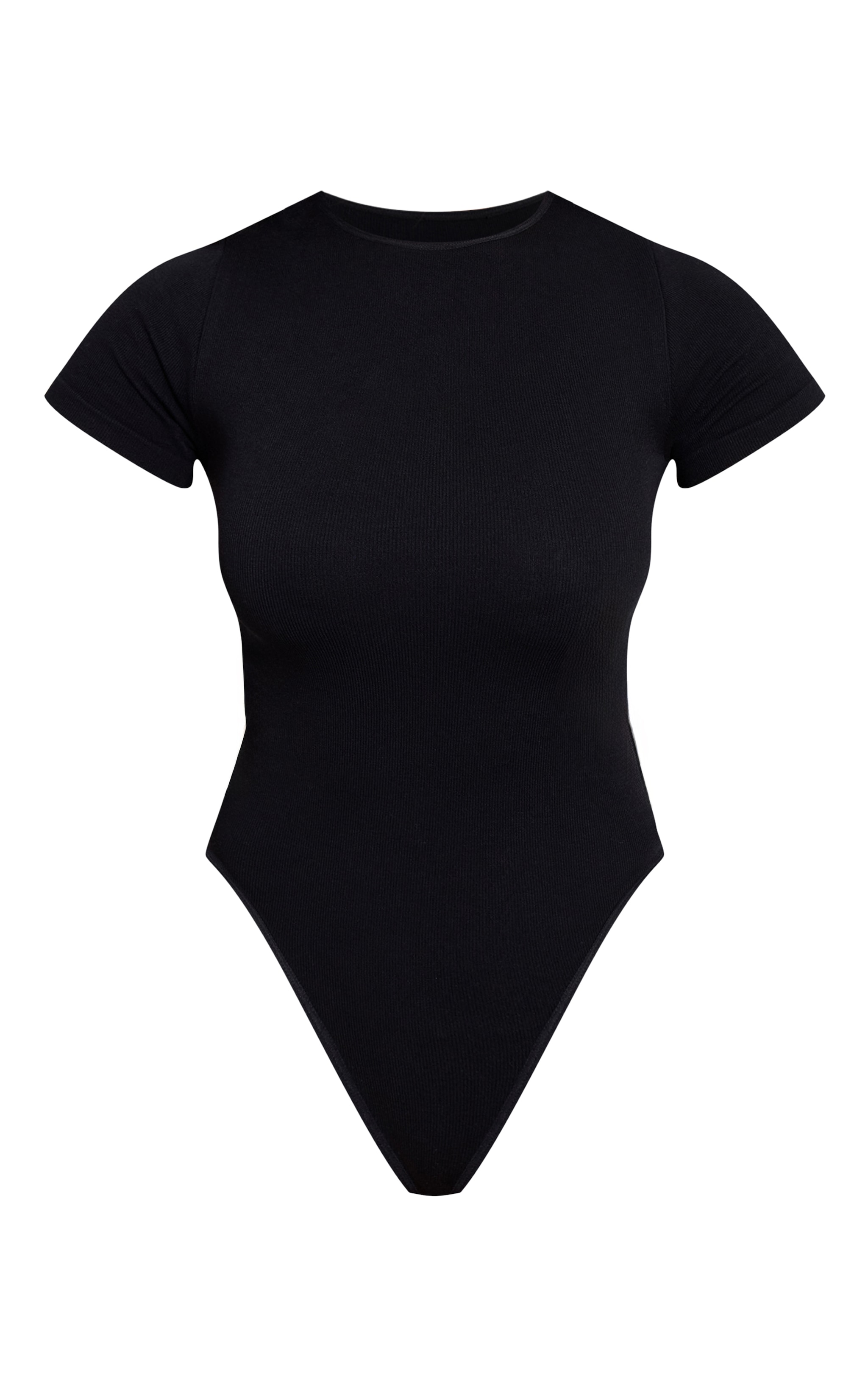 Shape Black Boat Neck Short Sleeve Seamless Bodysuit image 5
