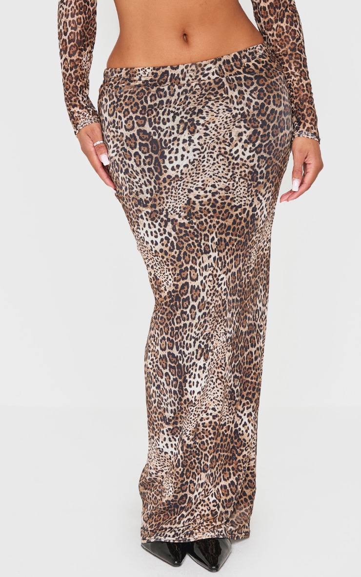 Shape Leopard Print Low Rise Maxi Skirt image 2