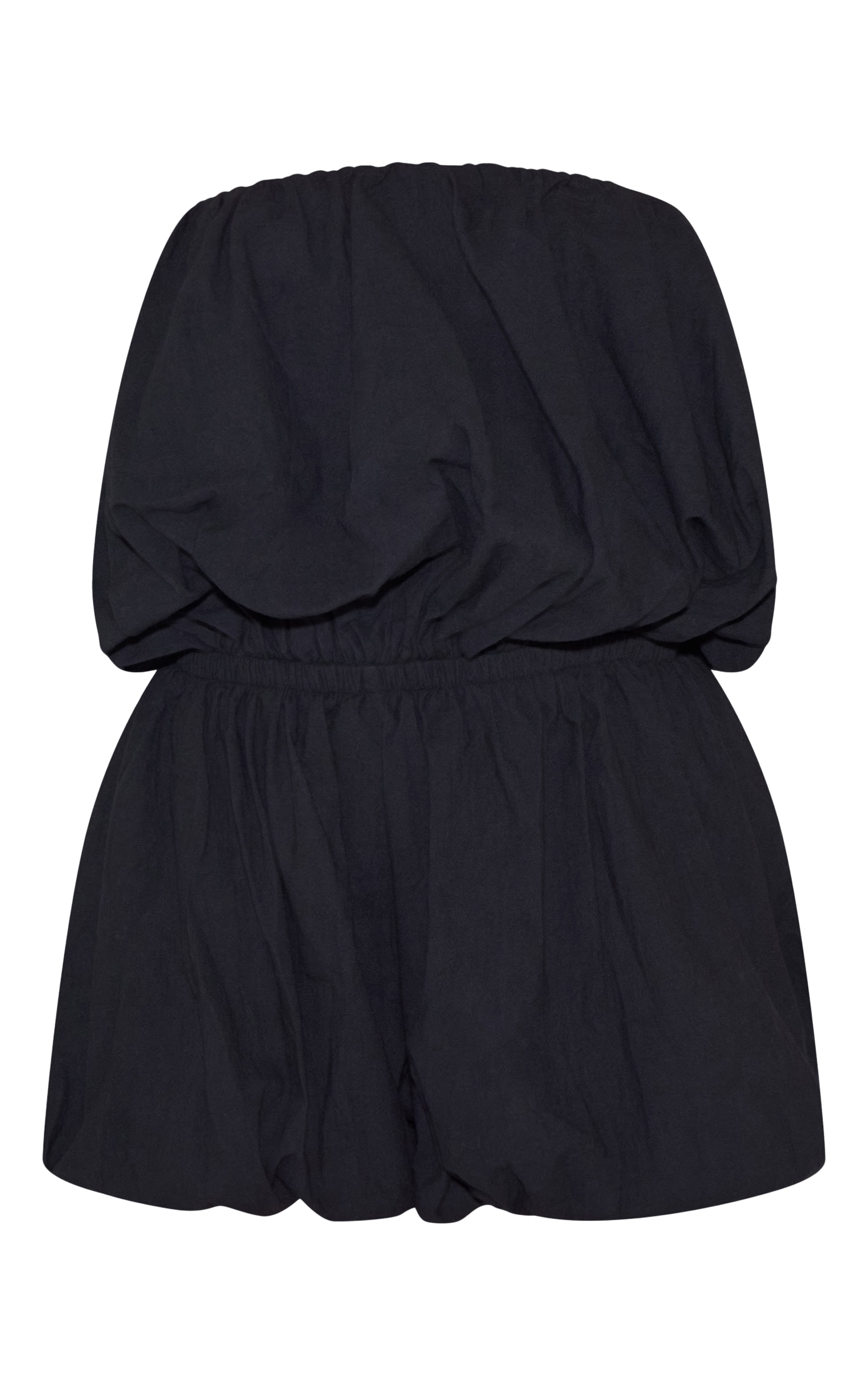 Black Puffball Detail Bandeau Romper image 5