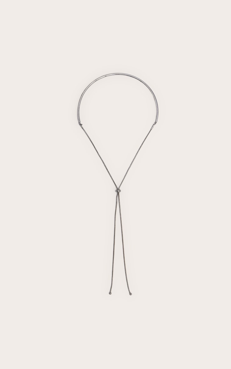 Collier ras-de-cou argenté à chaîne ajustable image 2