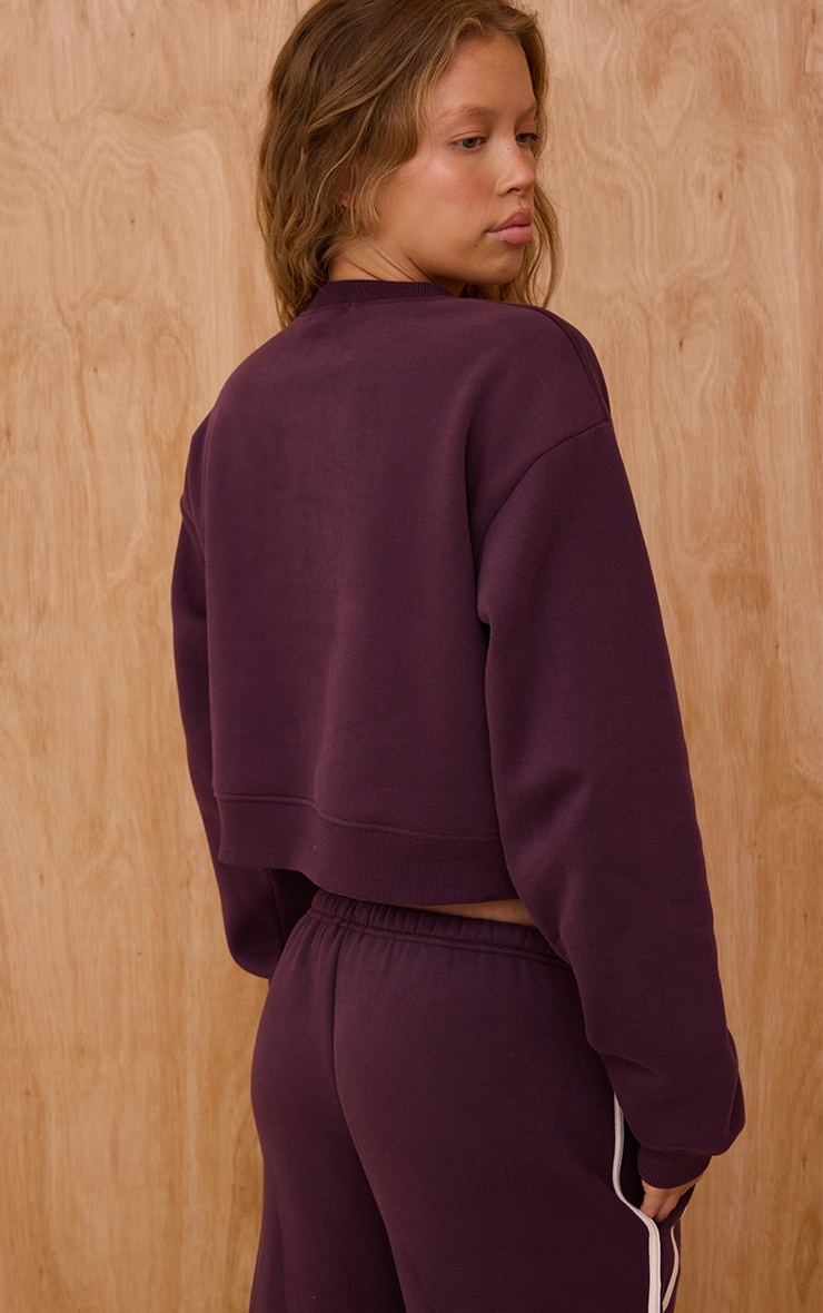 Sweat court prune imprimé "Sports Club" image 2