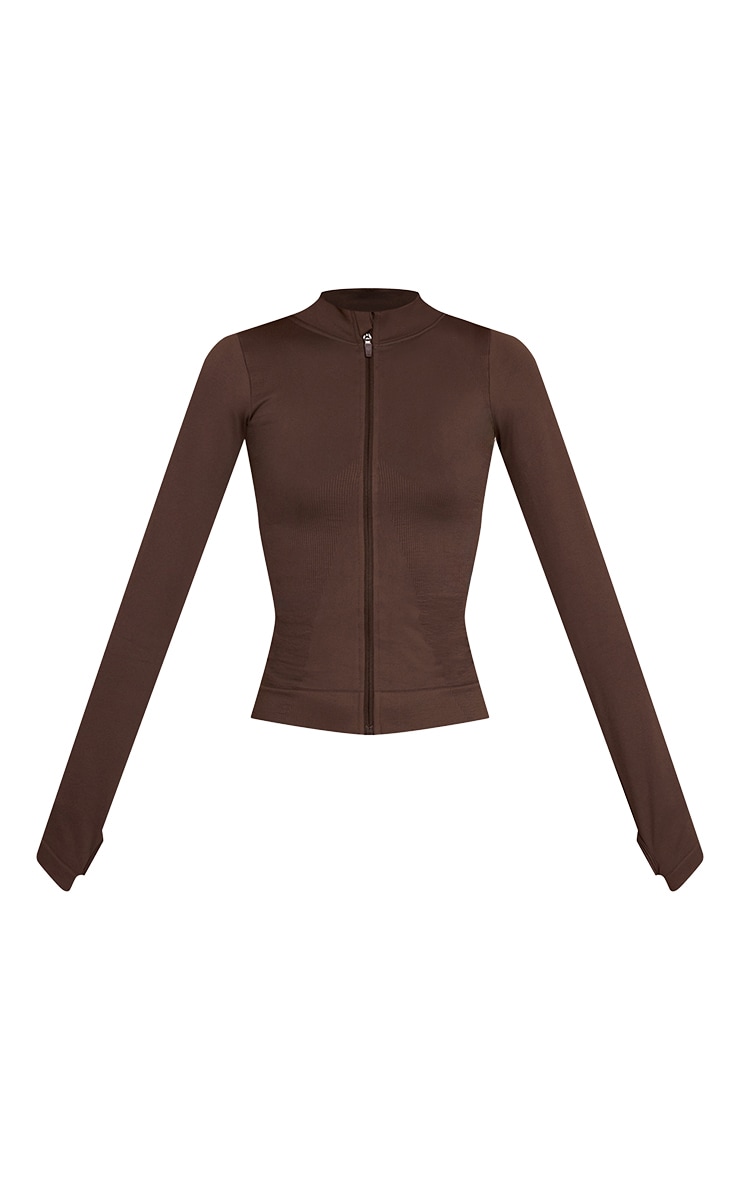 Espresso Seamless Gym Jacket image 5