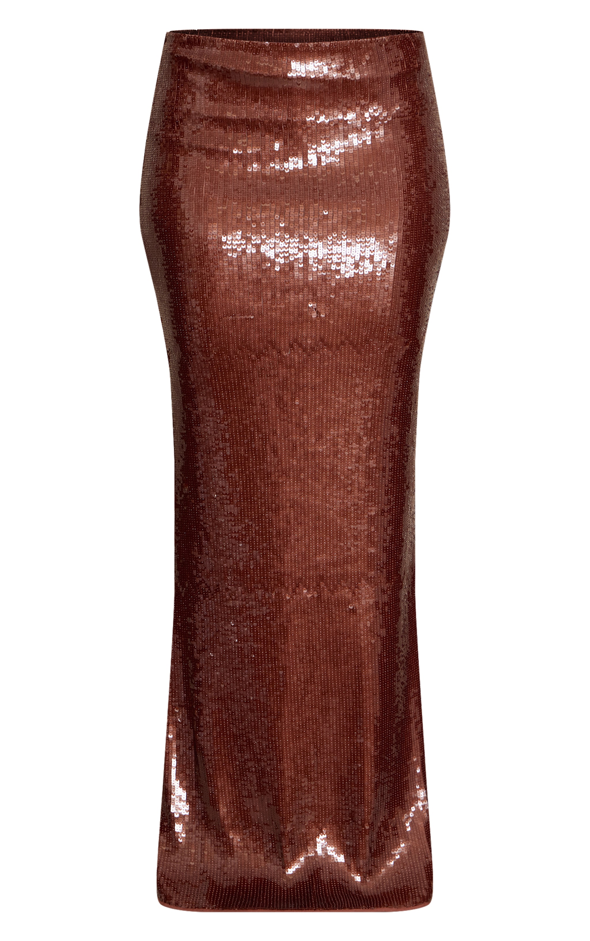 Light Brown Sequin Fishtail Maxi Skirt image 5
