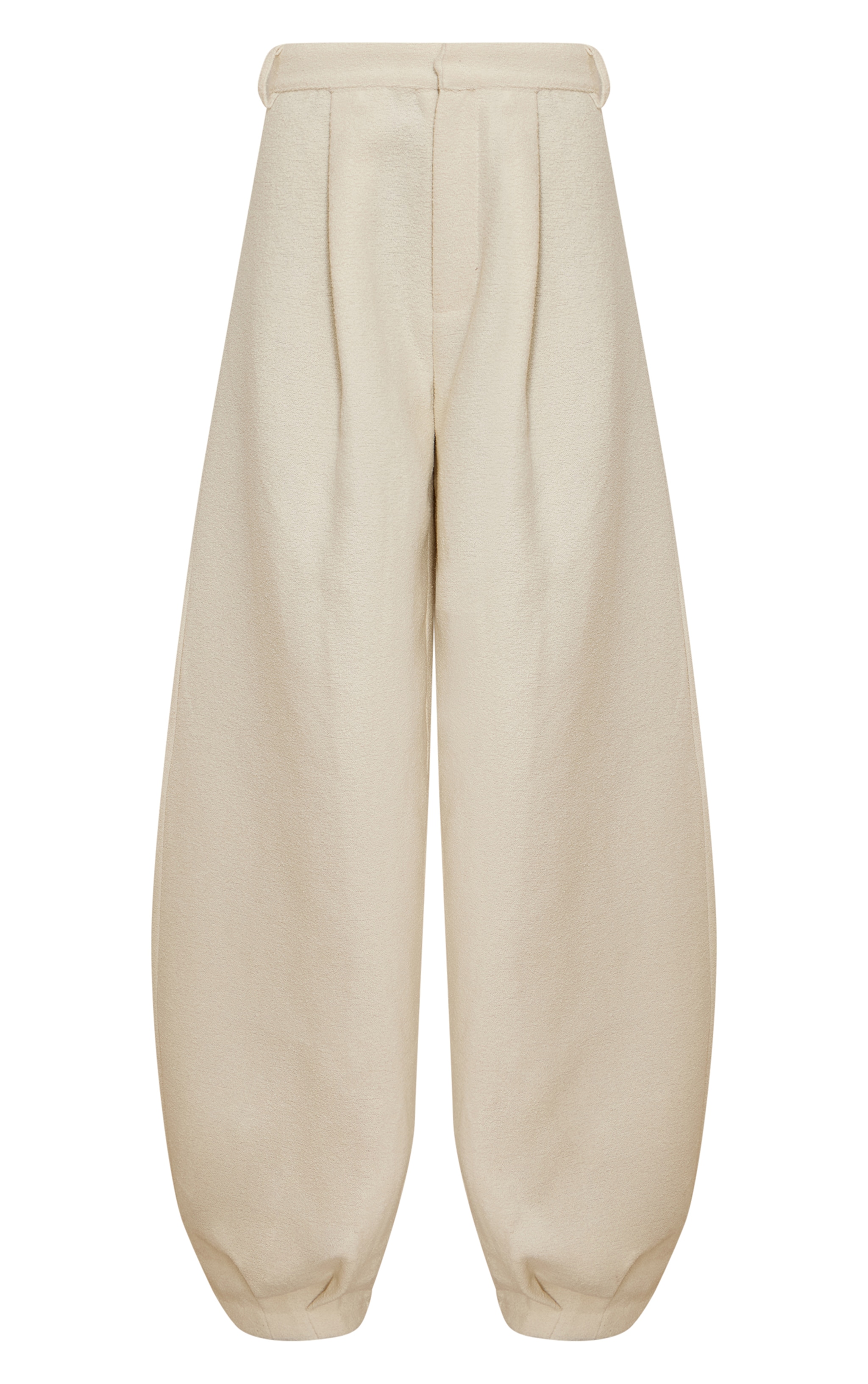 Cream Boucle Textured Balloon Pants image 5