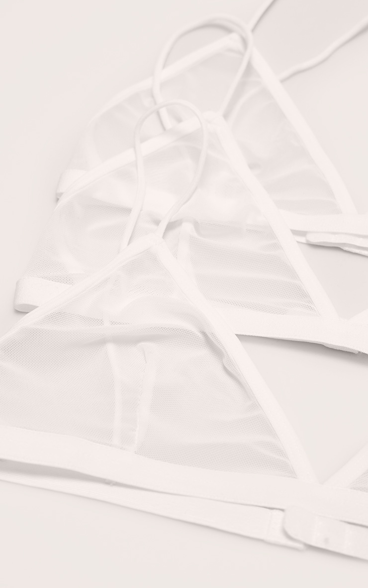 Lot de 3 soutiens-gorge triangle basiques en mesh blanc image 2