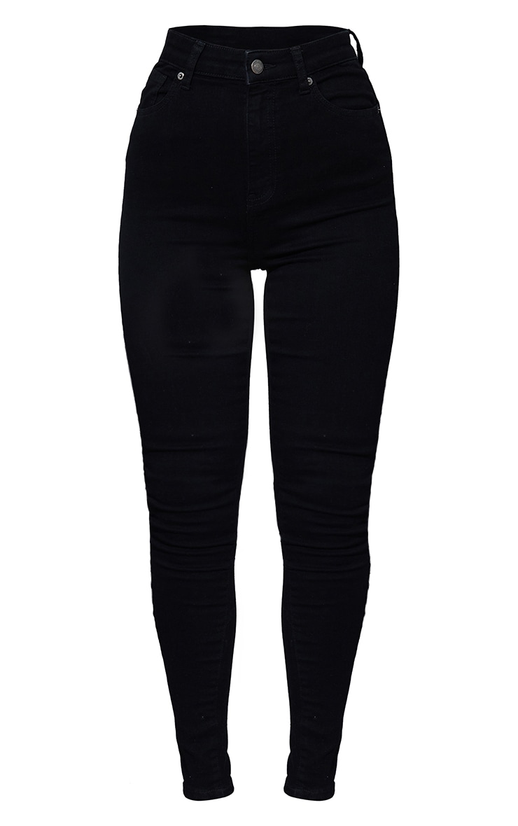 PRETTYLITTLETHING Intense Black 5 Pocket Skinny Jeans image 5