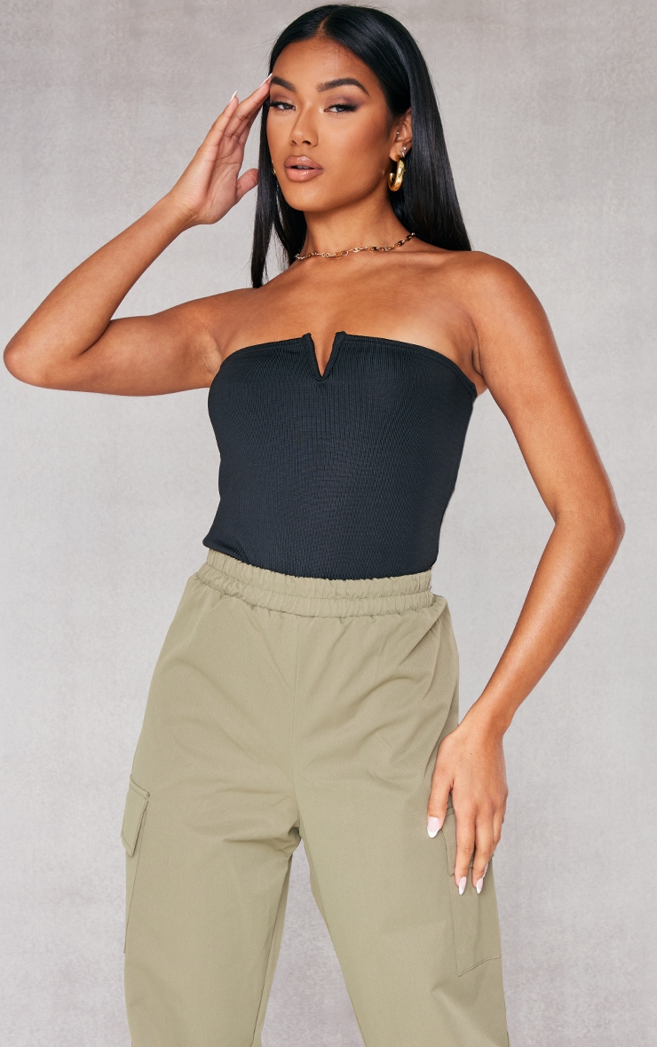 Black Bandage V Bar Bodysuit