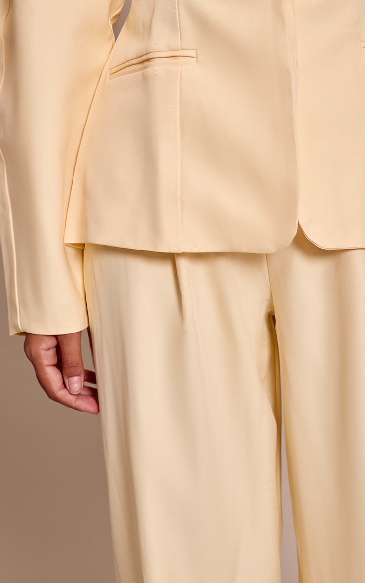  Butter Cream Premium Woven Tailored Wide Leg Pleated Front Pants image 4