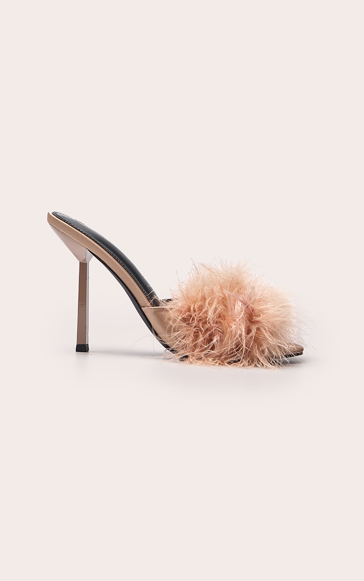 Blush Feather Heeled Mule image 1