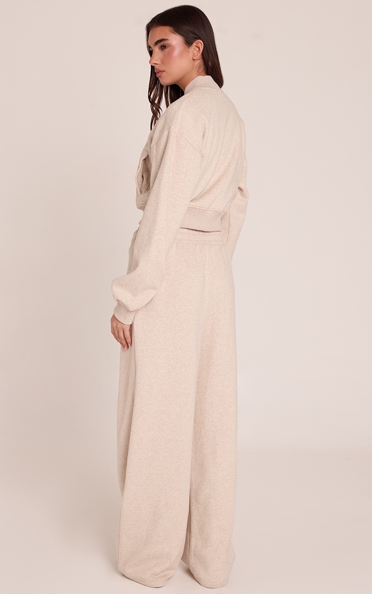 Jogging en coton polaire avoine à taille croisée image 3