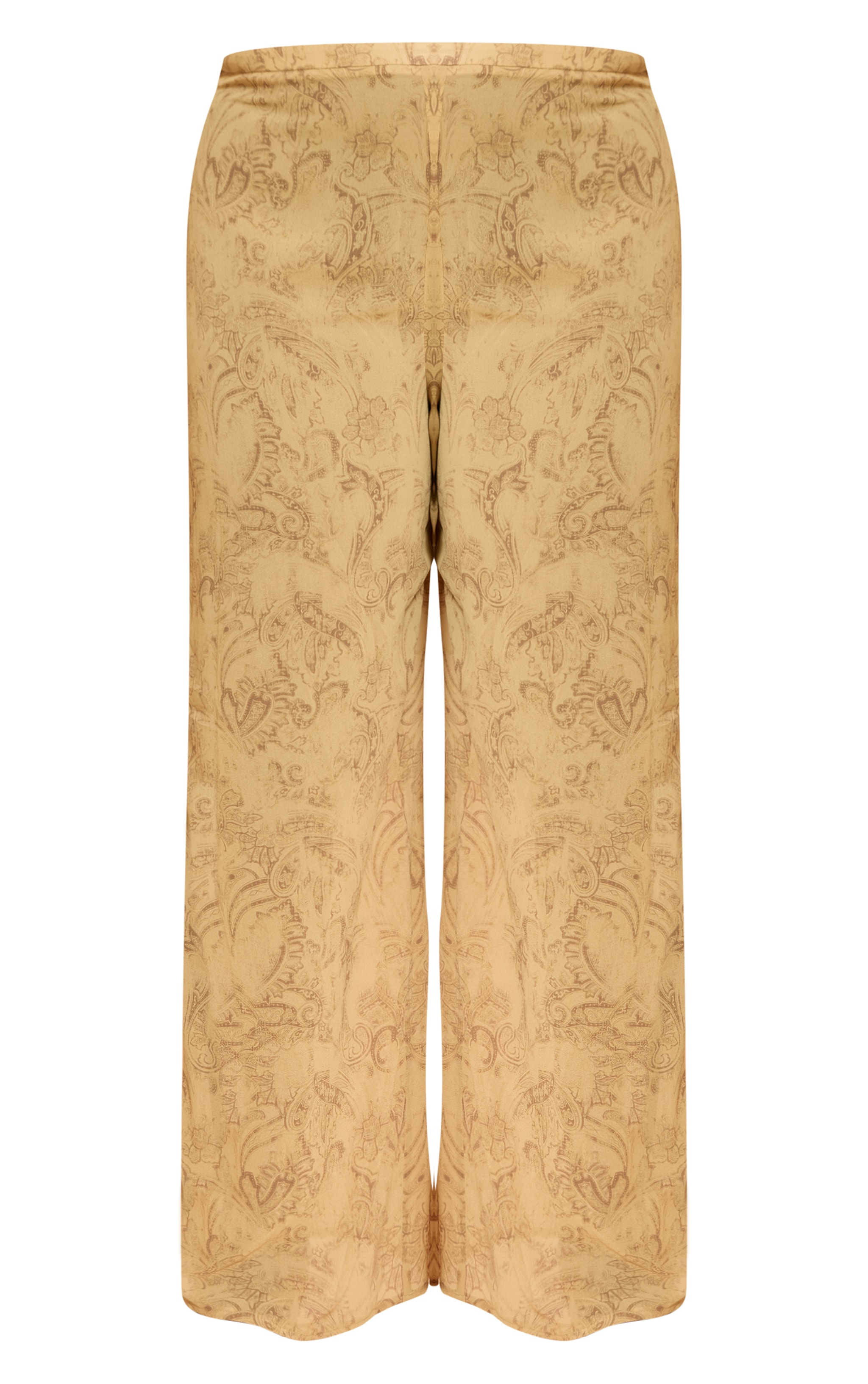 Plus Chartreuse Abstract Print Chiffon Straight Leg Pants image 5
