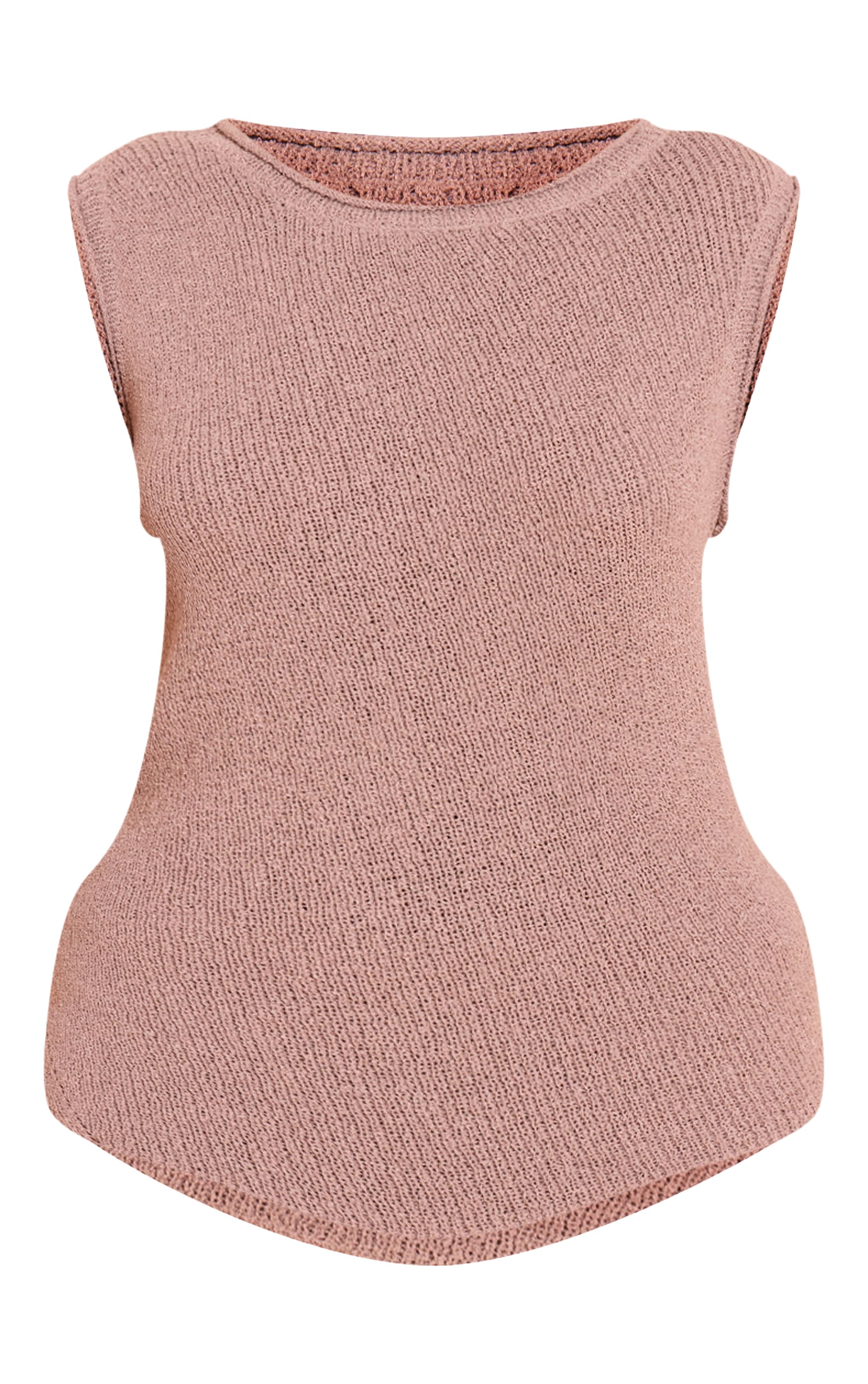 Taupe Asymmetric Bobble Knit Top image 5
