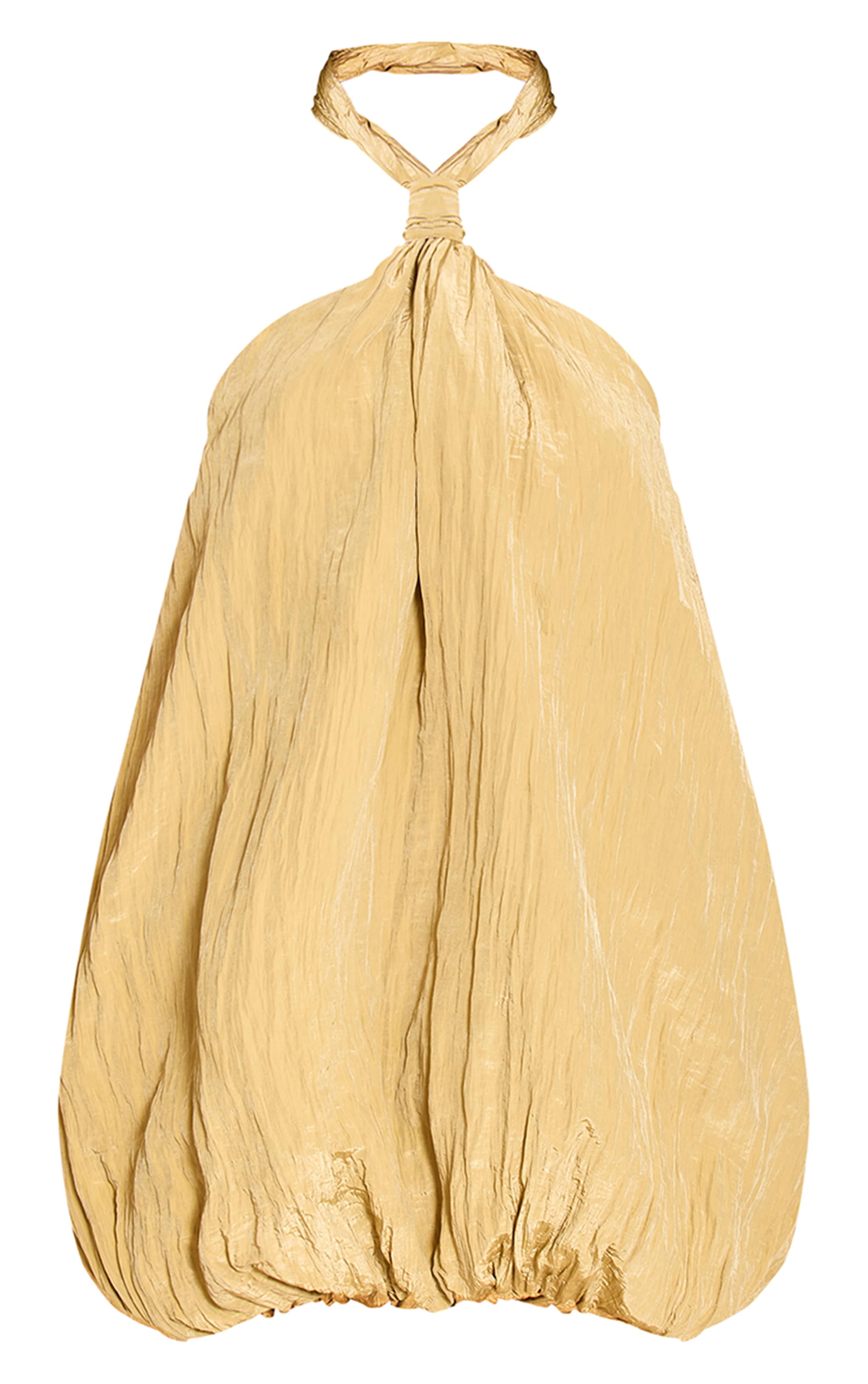 Lime Textured Halterneck Puffball Dress image 5