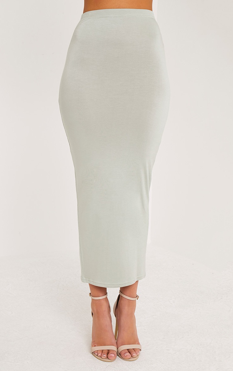 Basic Sage Green Midaxi Skirt Skirts PrettyLittleThing