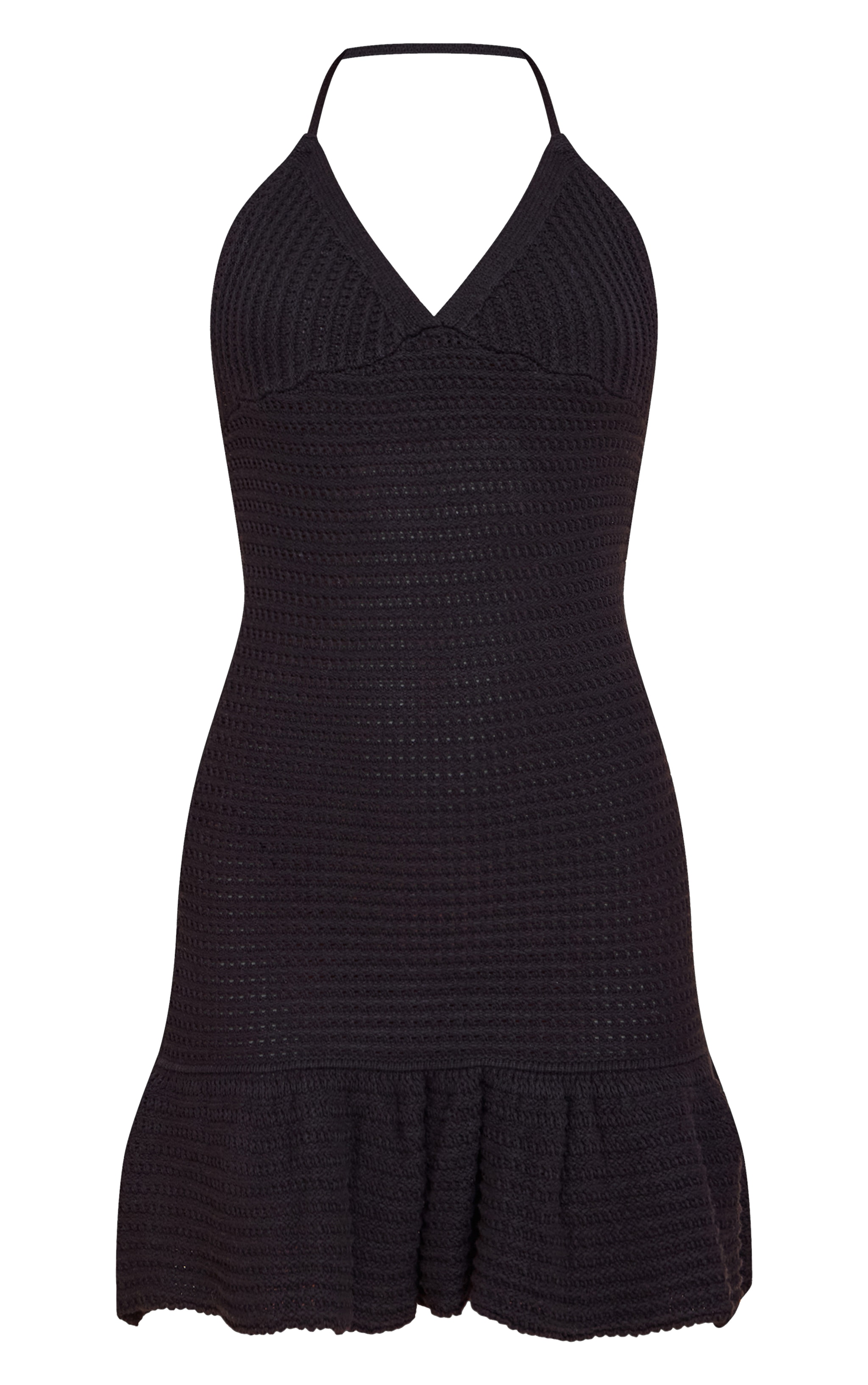 Black Crochet Mini Dress image 5