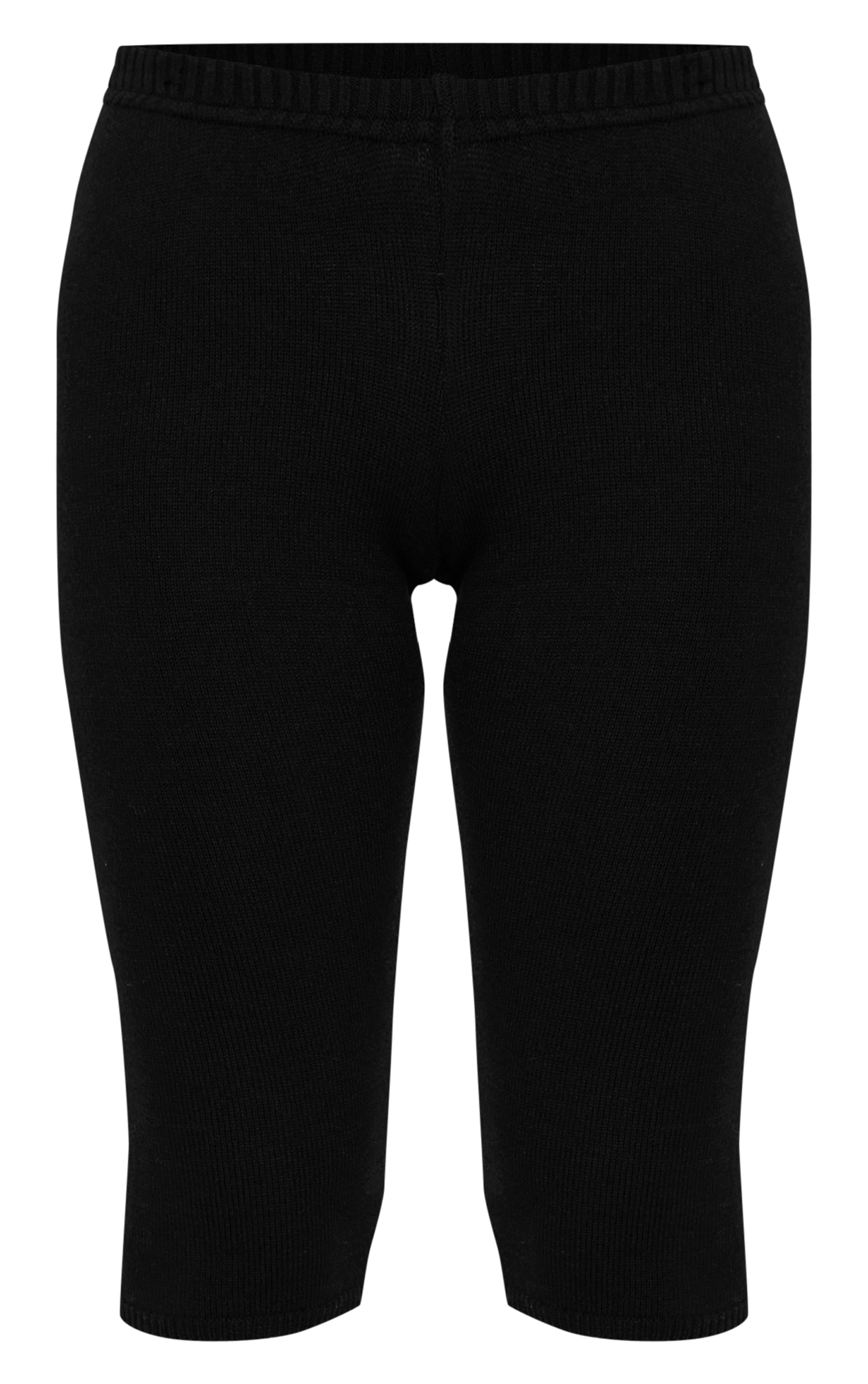Black Trim Detail Knit Capris  image 5