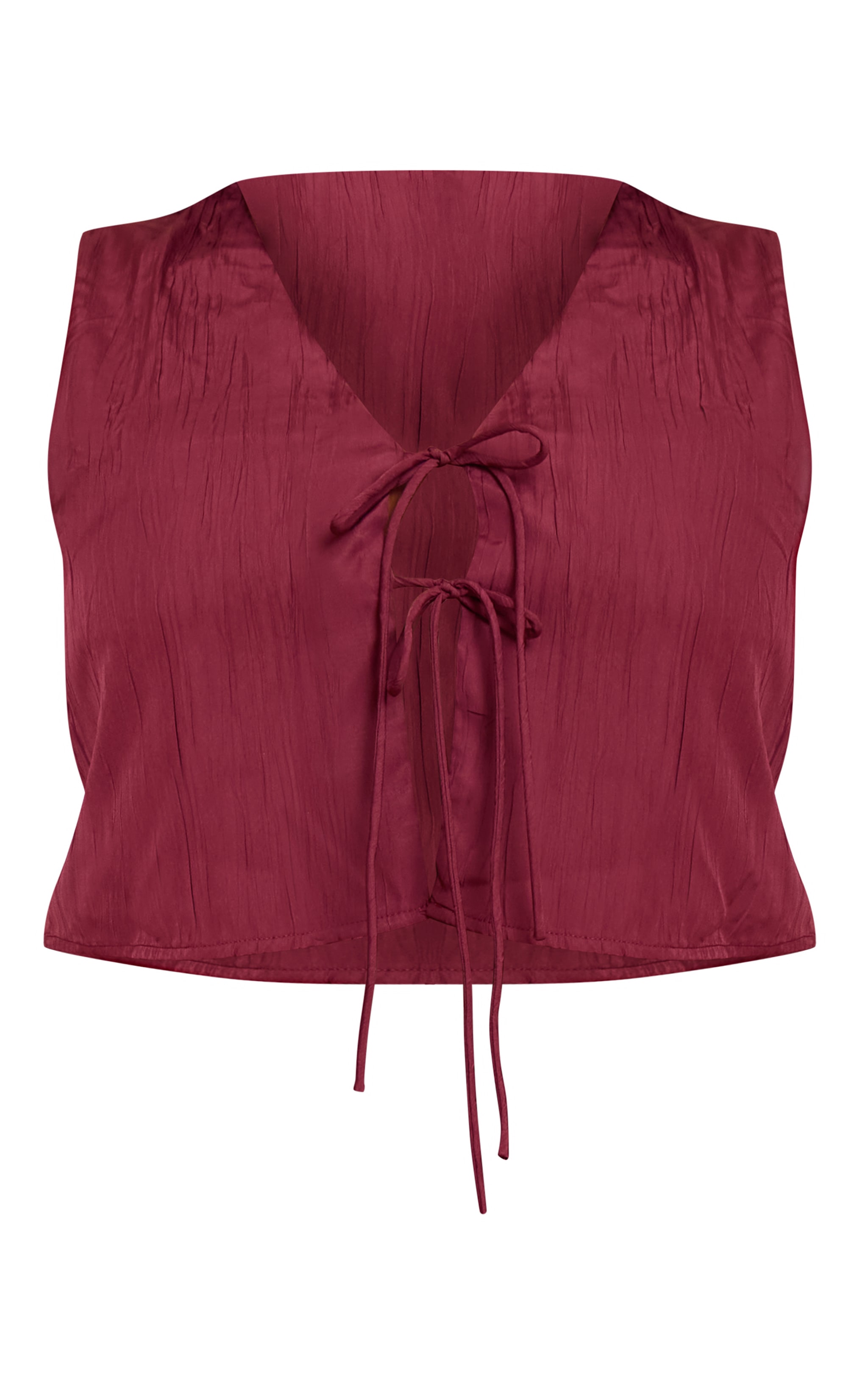 Plus Plum Textured Tie Detail Vest image 5