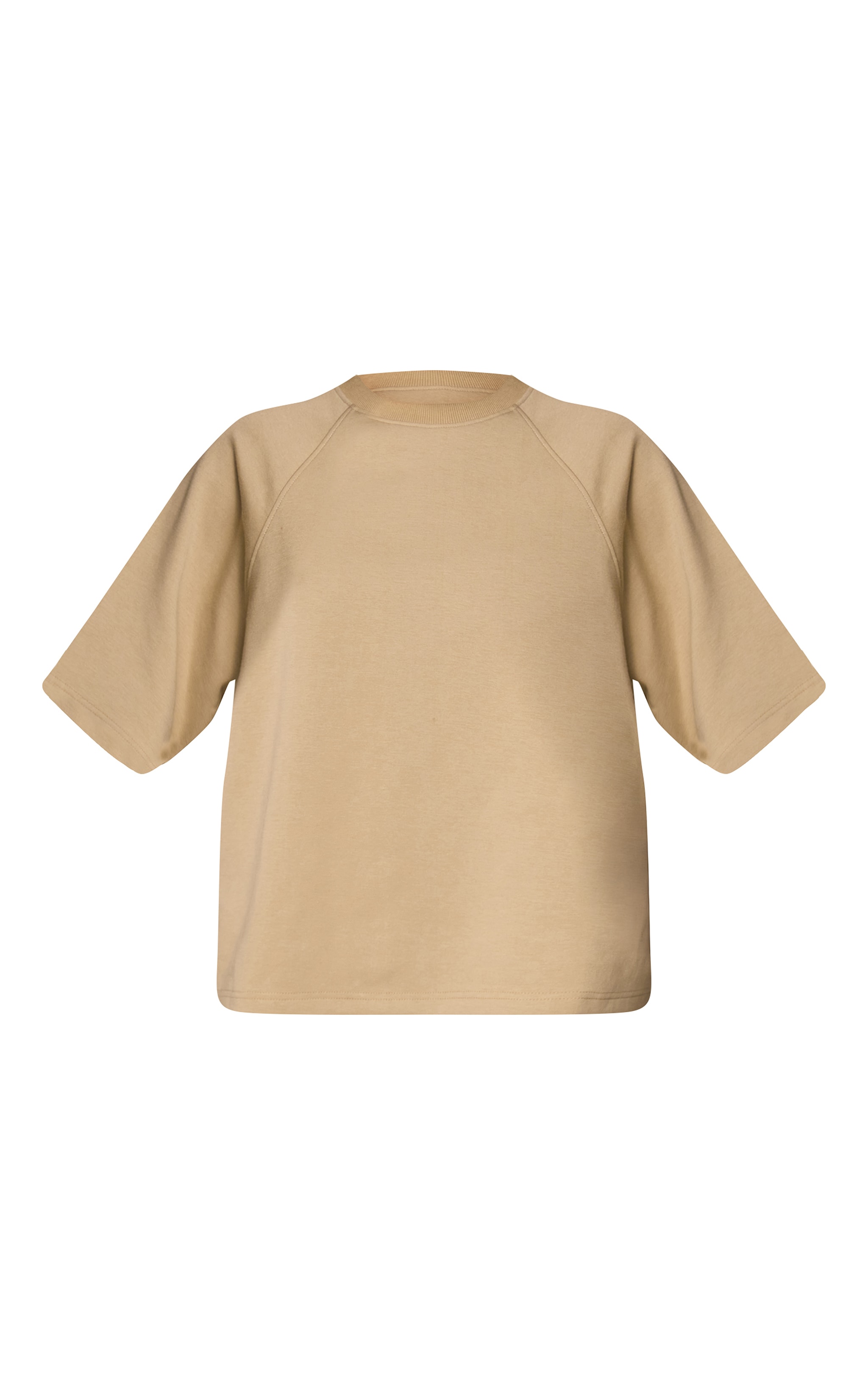 T-shirt tissé sauge à épaules carrées et logo brodé image 5
