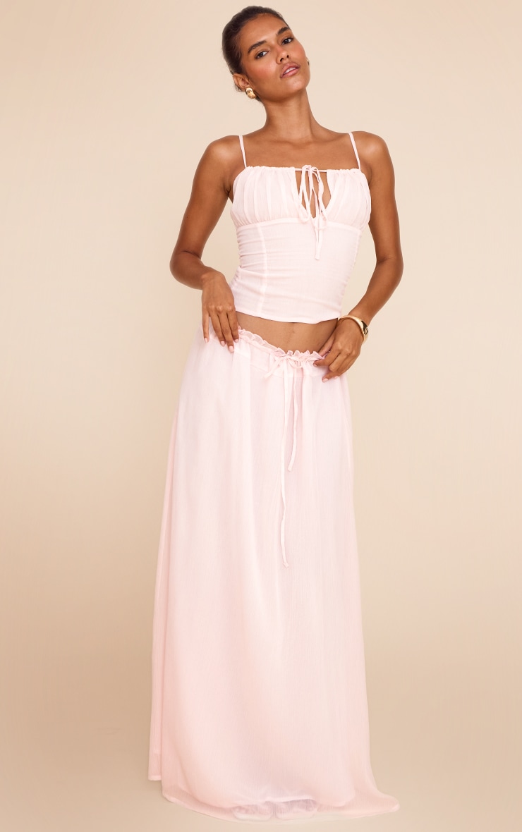 Pink Chiffon Floaty Maxi Skirt image 4