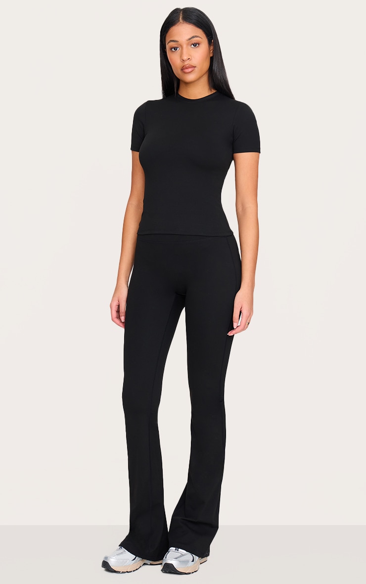 Tall Black Sculpt High Waisted Flared Yoga Pants image 1