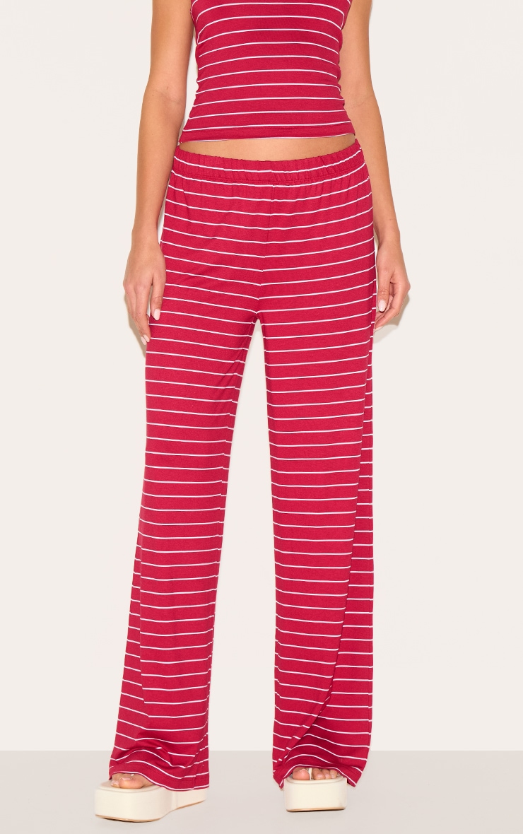 Red Striped Wide Leg Pants image 2
