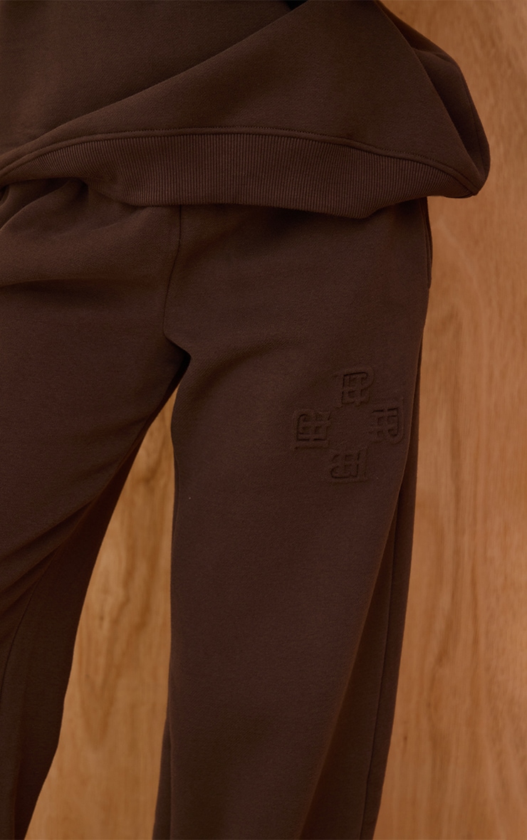 Chocolate PLT Embossed Wide Leg Sweatpants image 4