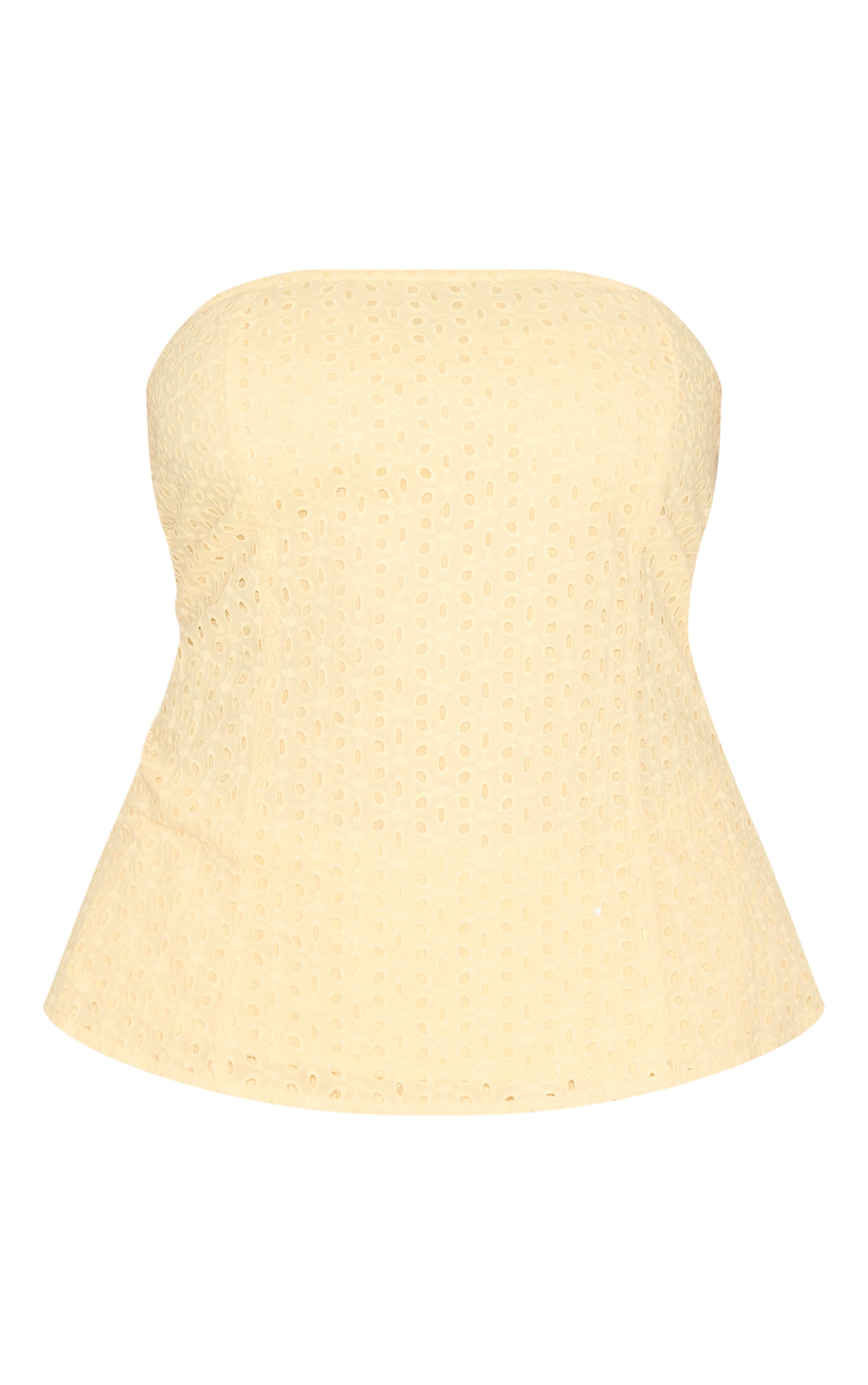 Plus Lemon Embroidered Linen Bandeau Top image 5